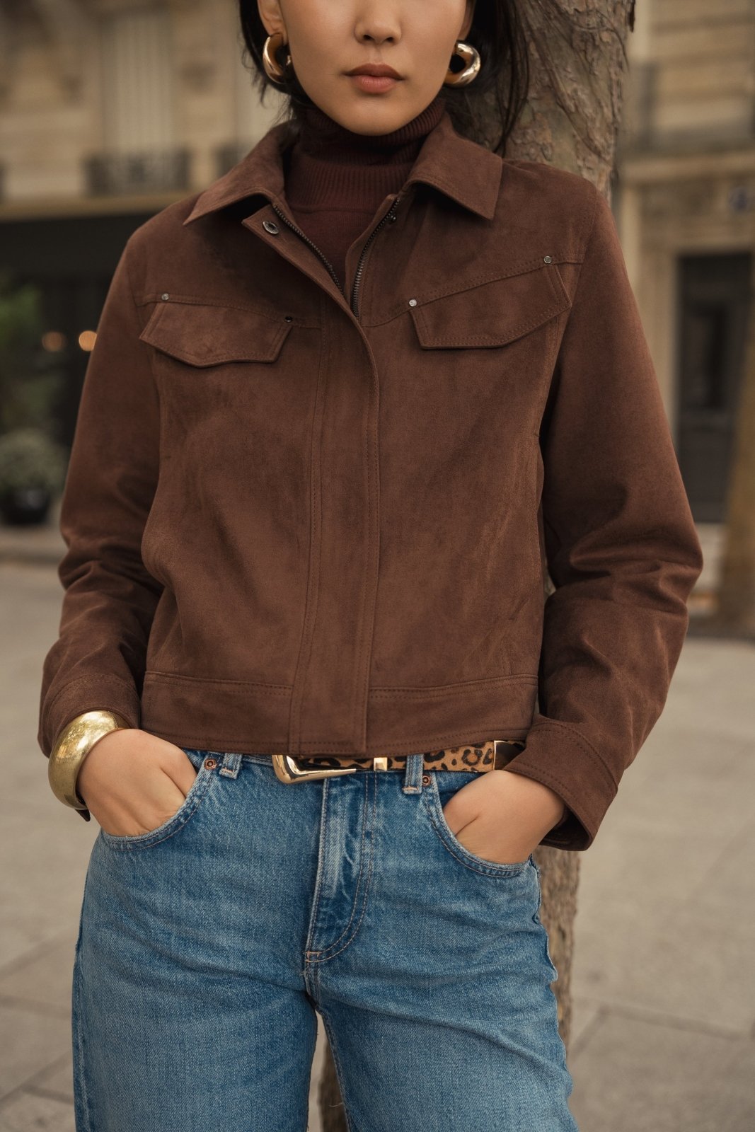 NOVA - Veste Choco - Escandelle (Gros plan sur les détails et matières)