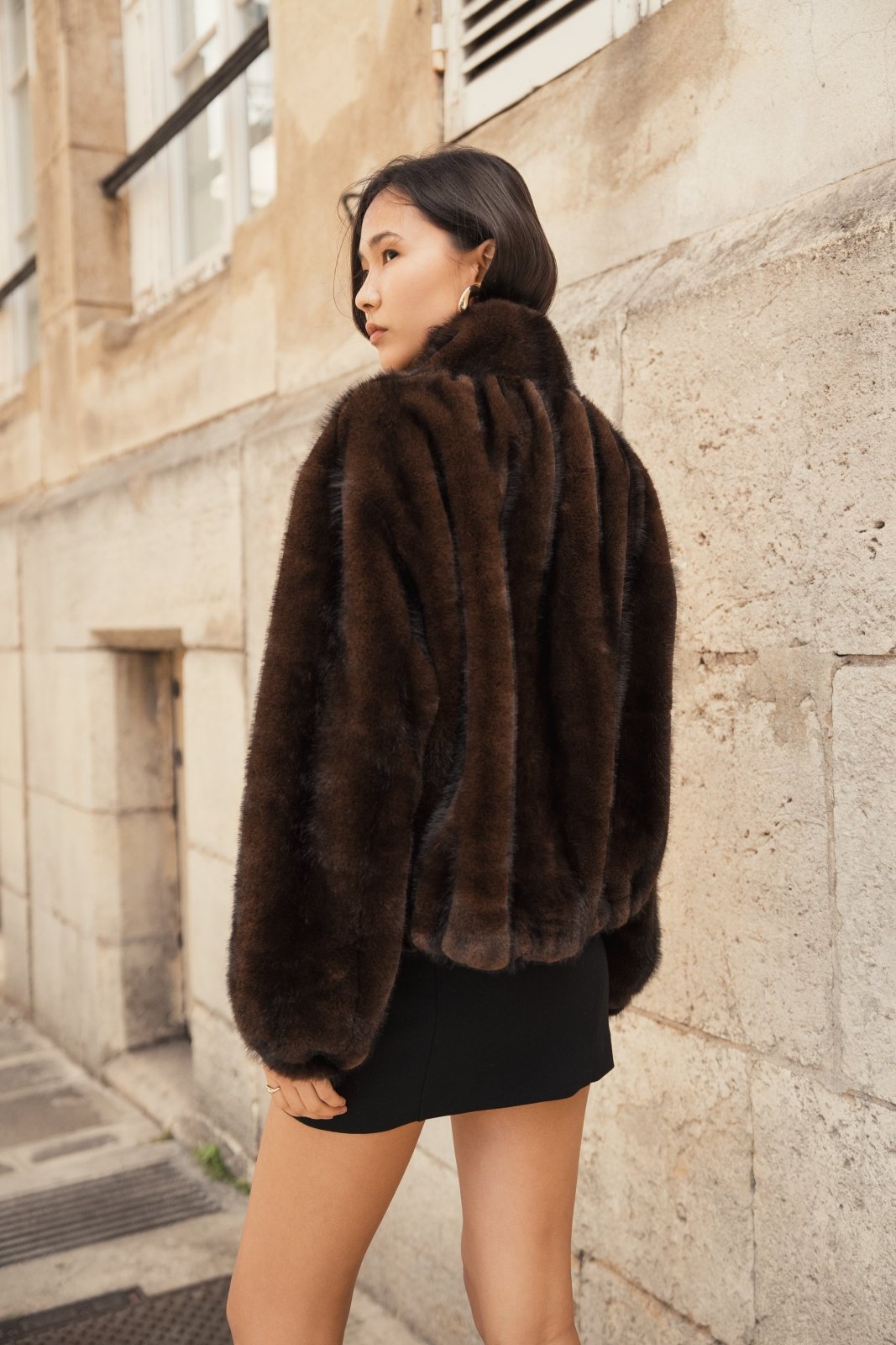 CALENE - Manteau Choco - Escandelle (Vue de dos)