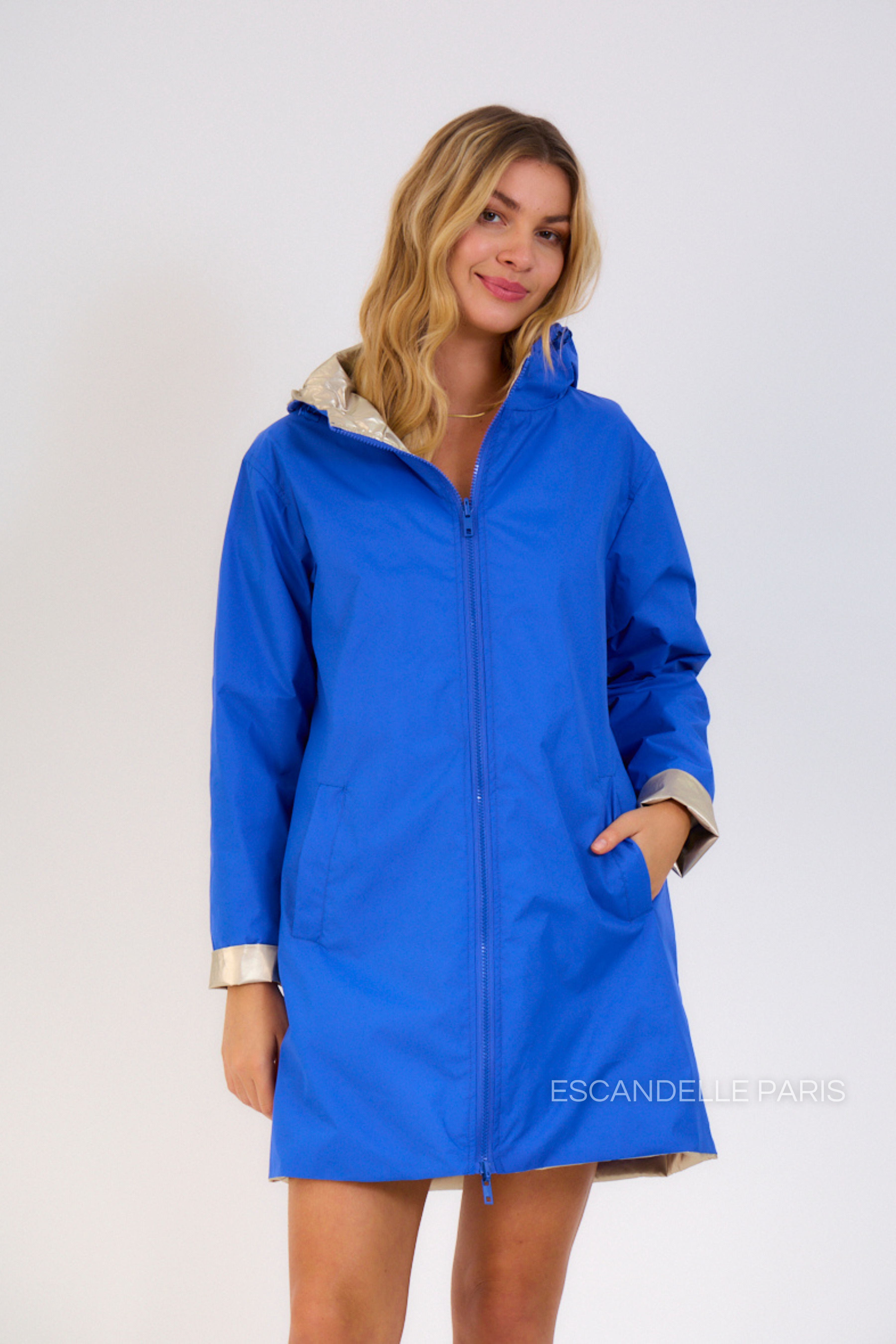 JUNE - Parka Mi- longue Réversible unie