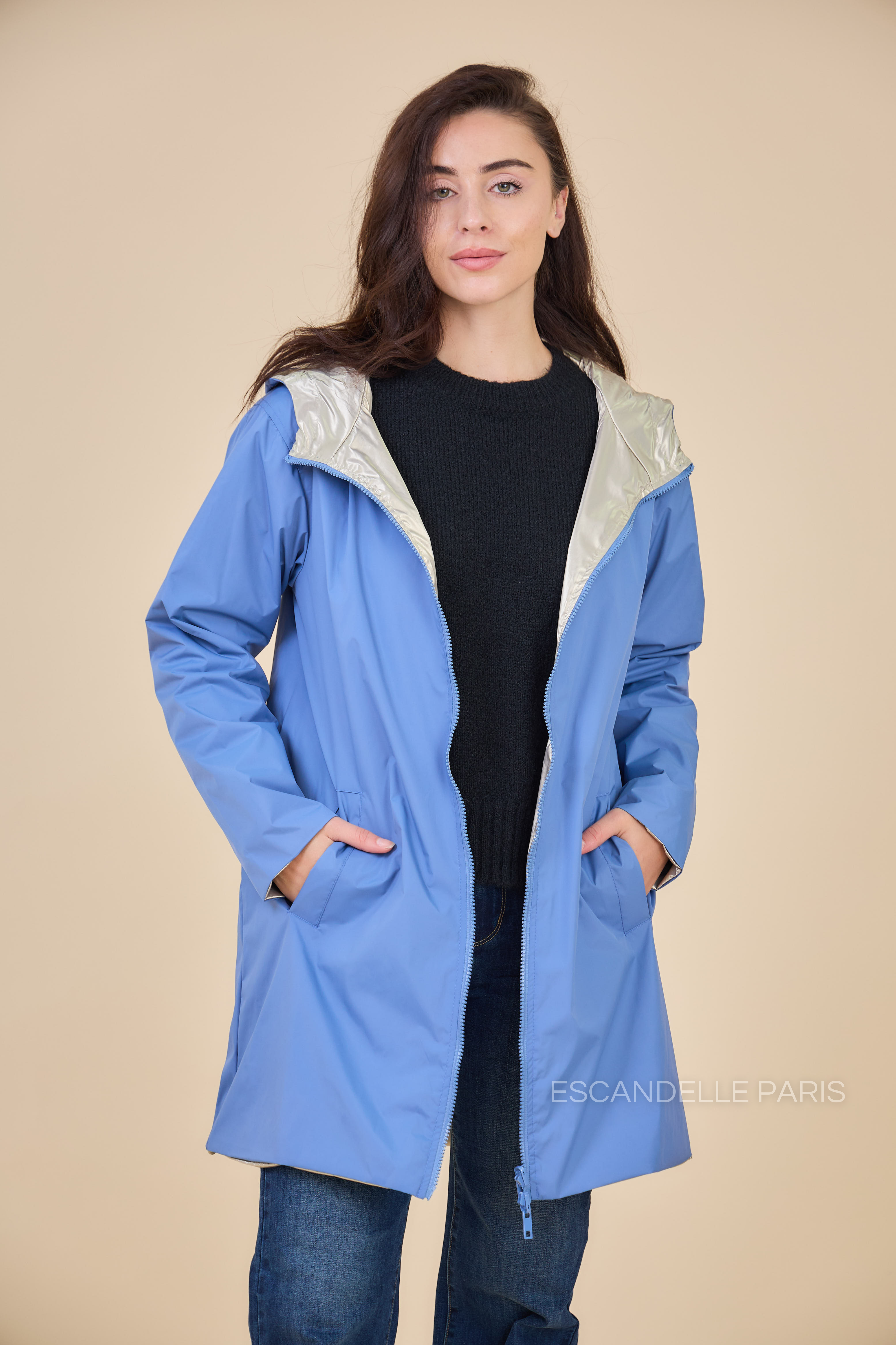 JUNE - Parka Mi- longue Réversible unie