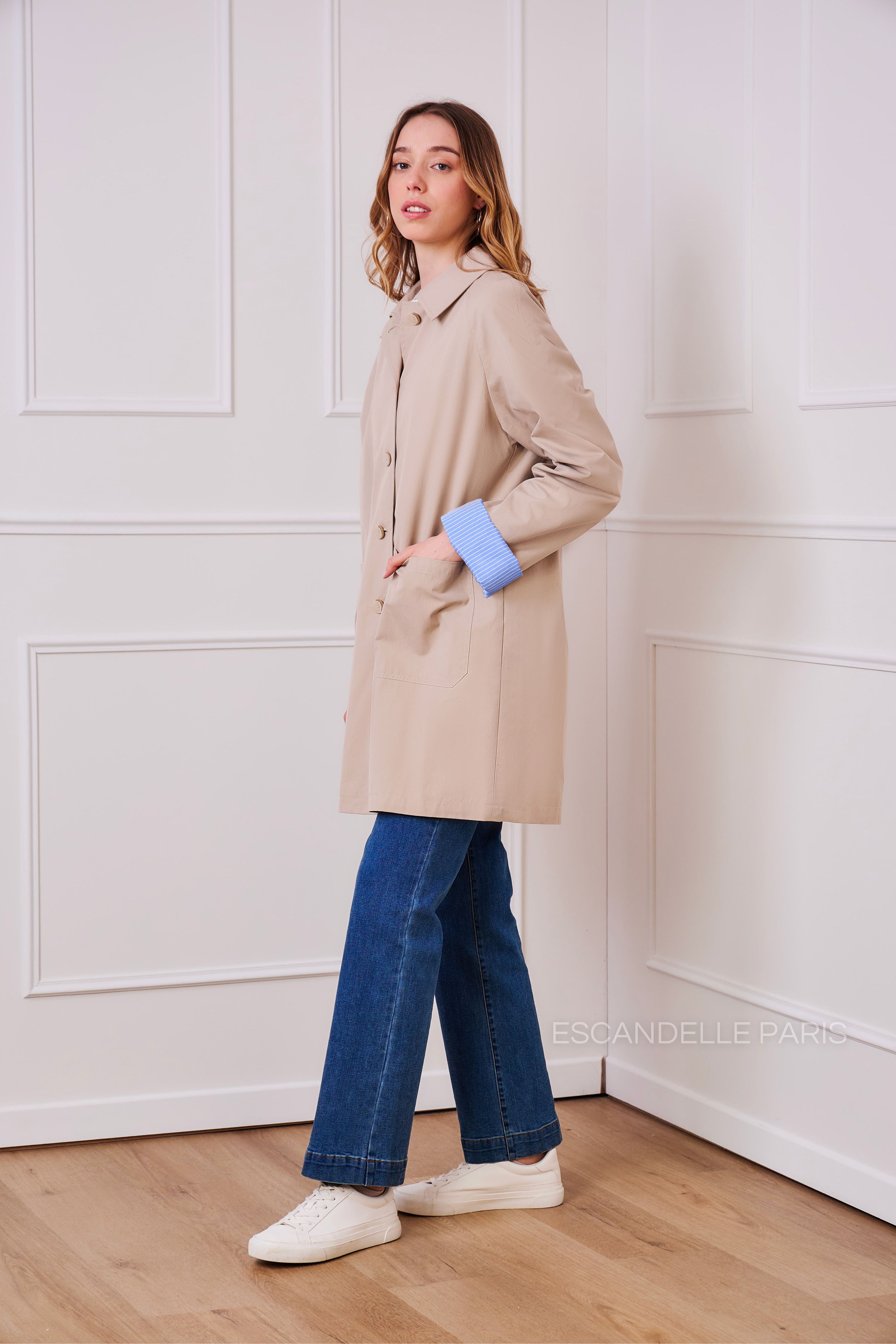 CARLA - Long water-repellent trench coat