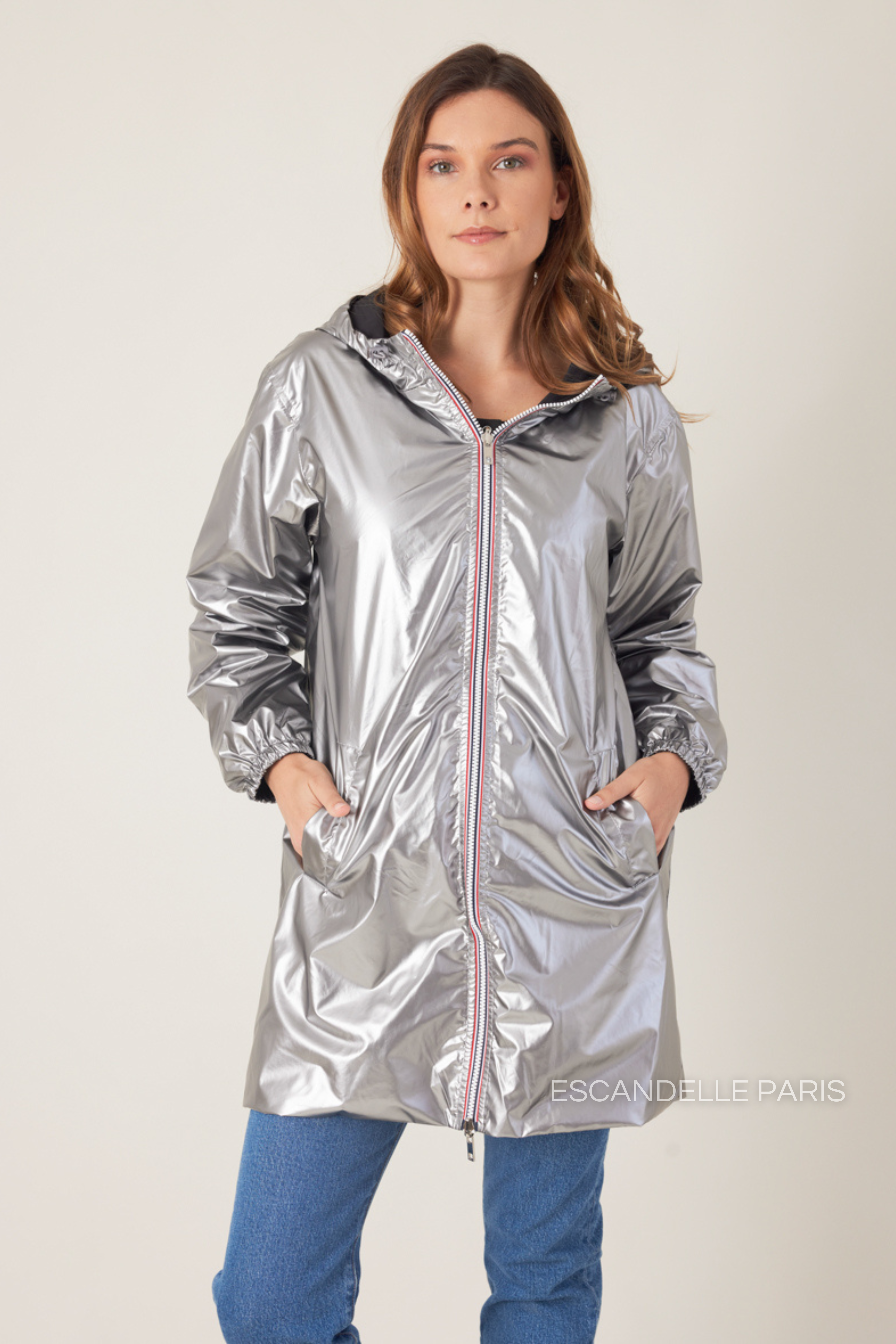 PARIS - Parka impermeable y reversible de longitud media