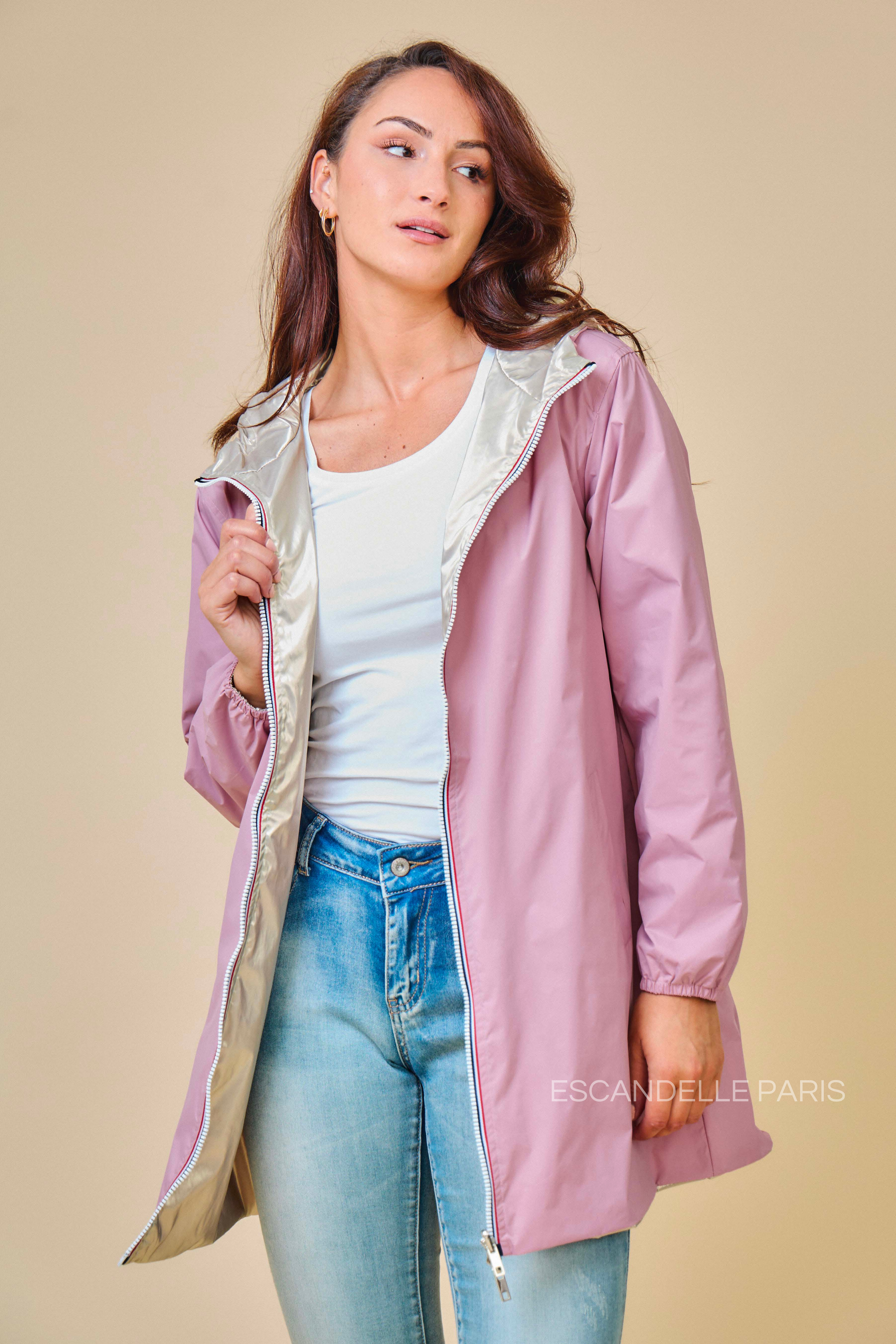 PARIS - Parka impermeable y reversible de longitud media