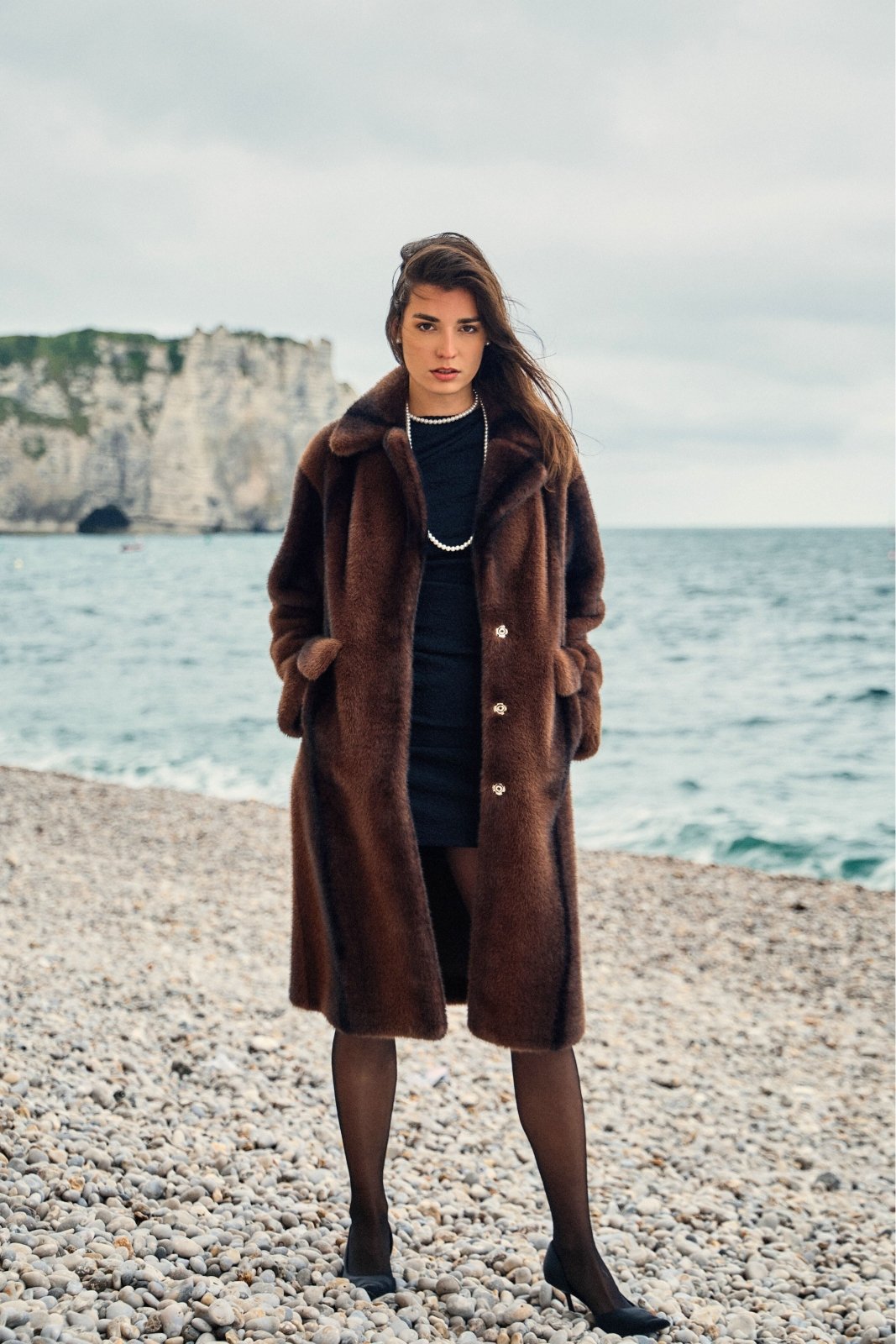 VANILLE - Manteau Choco - Escandelle (Vue de face - portrait)
#couleur_choco