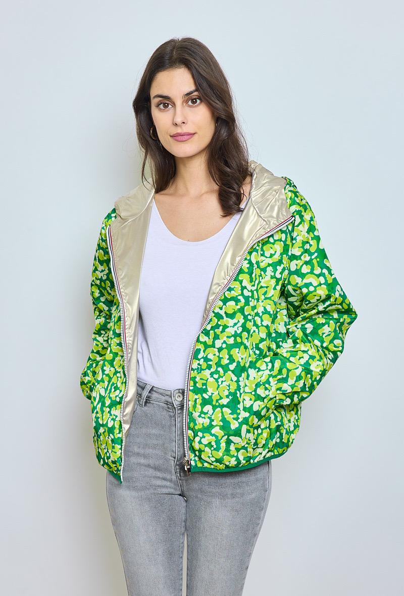 Parka corta reversible estampada