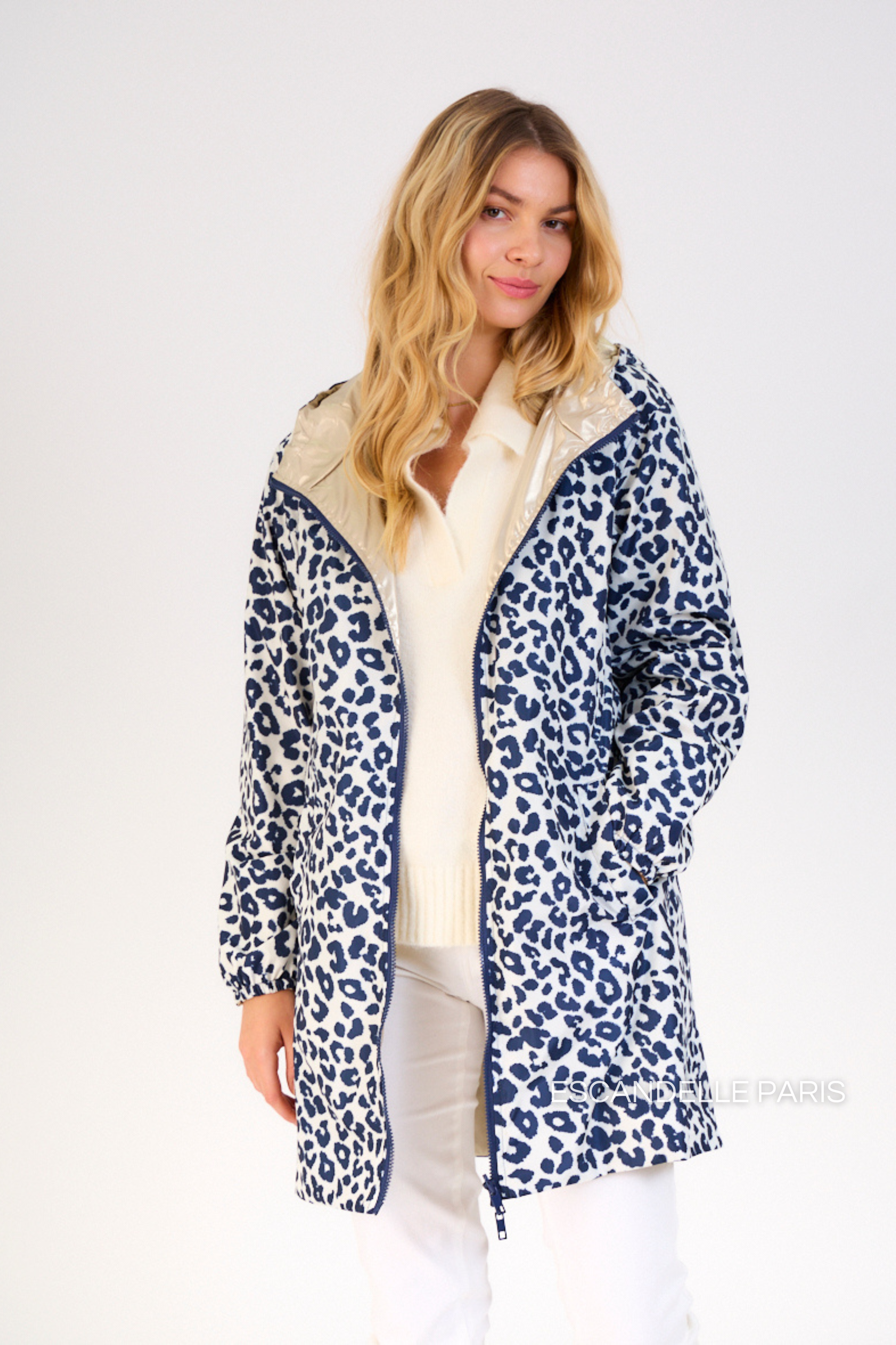 JORDIE - Parka imperméable réversible motifs léopard