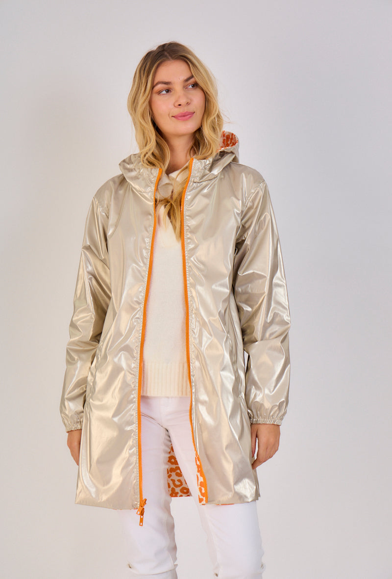 Nouveautés manteaux femme imprimé léopard orange
#couleur_orange