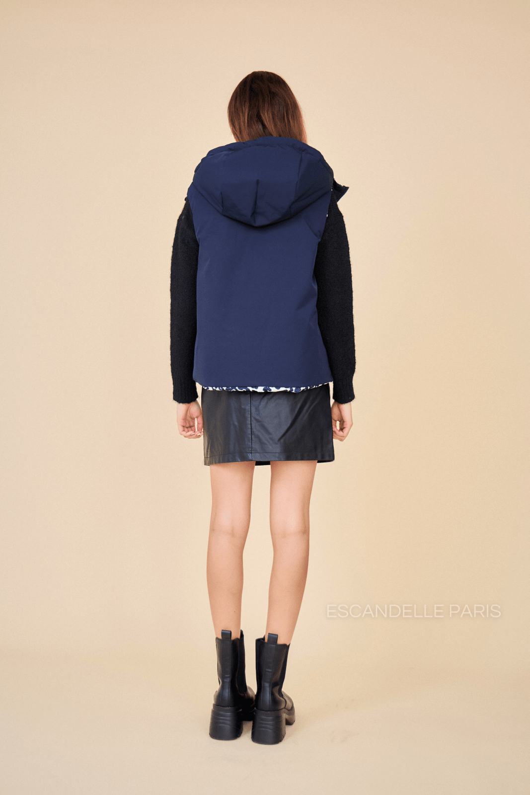 ELLA - Doudoune Marine - Escandelle (Vue de dos - réversible côté marine)
#couleur_navy