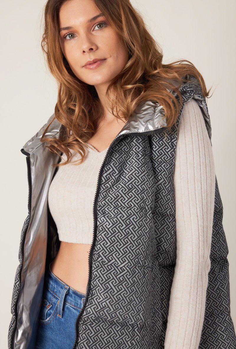 ELI - Doudoune Gris - Escandelle (Gros plan sur les détails et matières)
#couleur_gris