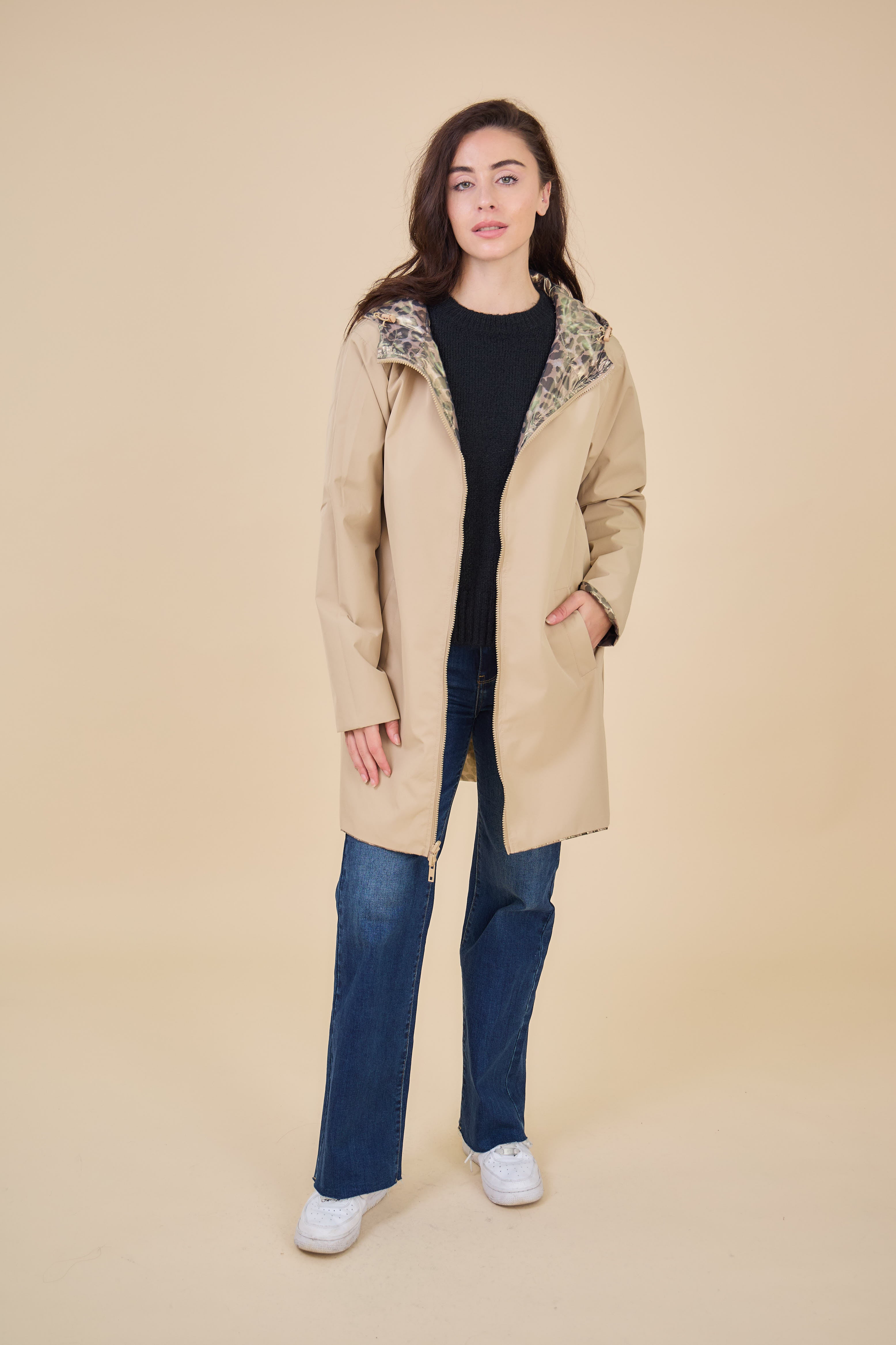 IRIS - Parka Mi-longue Imperméable Réversible Irisée