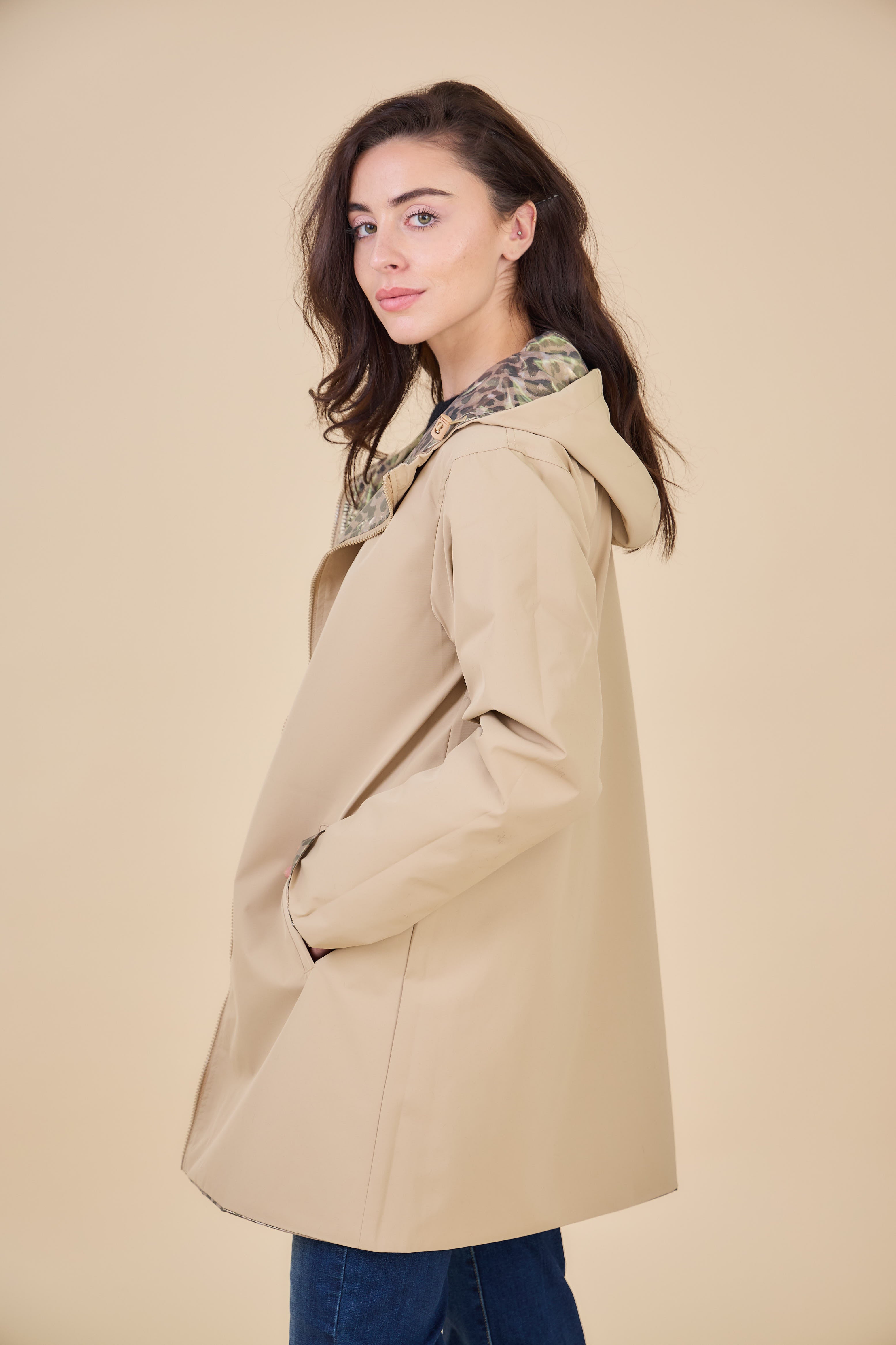 IRIS - Parka Mi-longue Imperméable Réversible Irisée