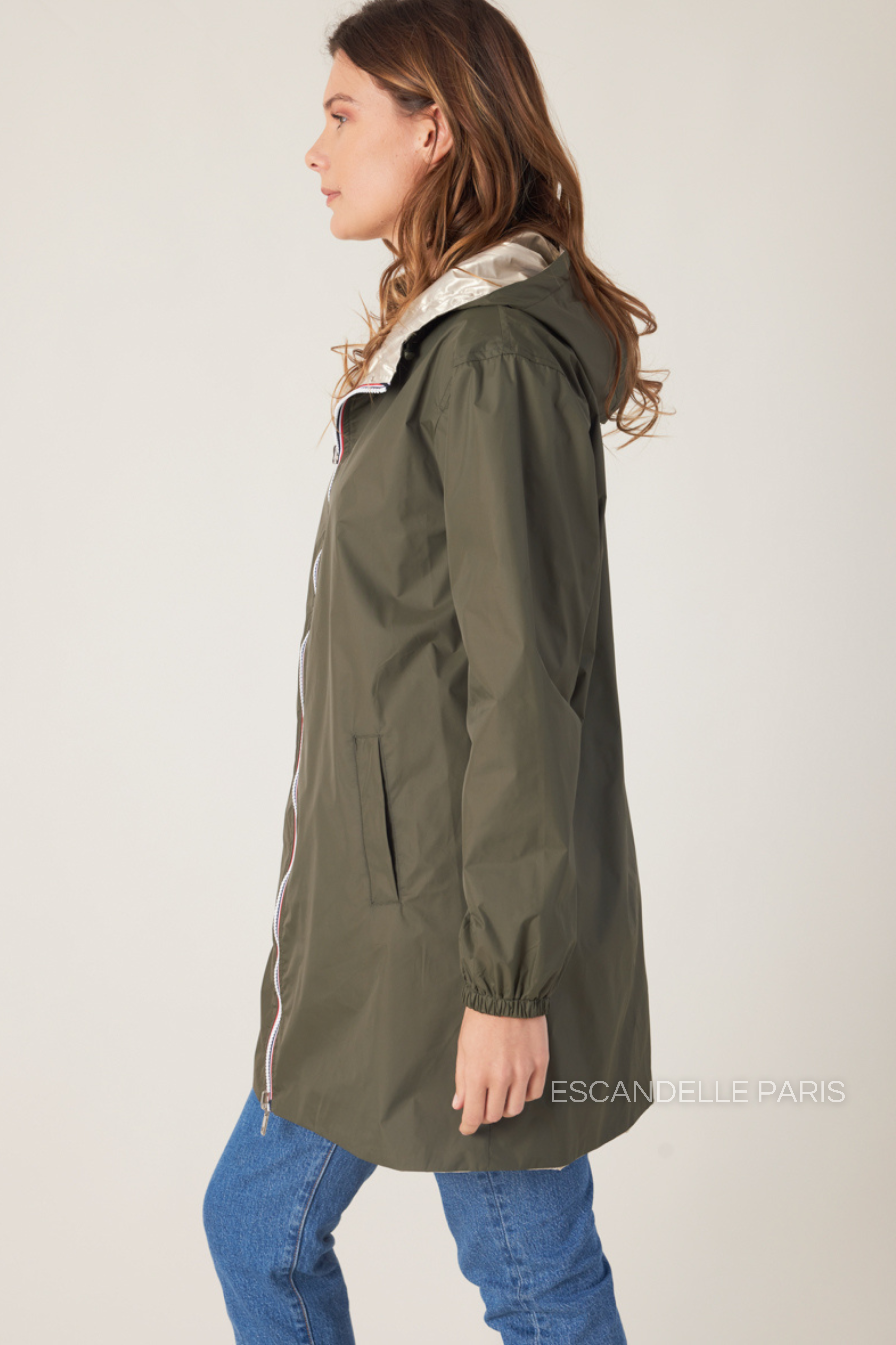 PARIS - Parka impermeable y reversible de longitud media