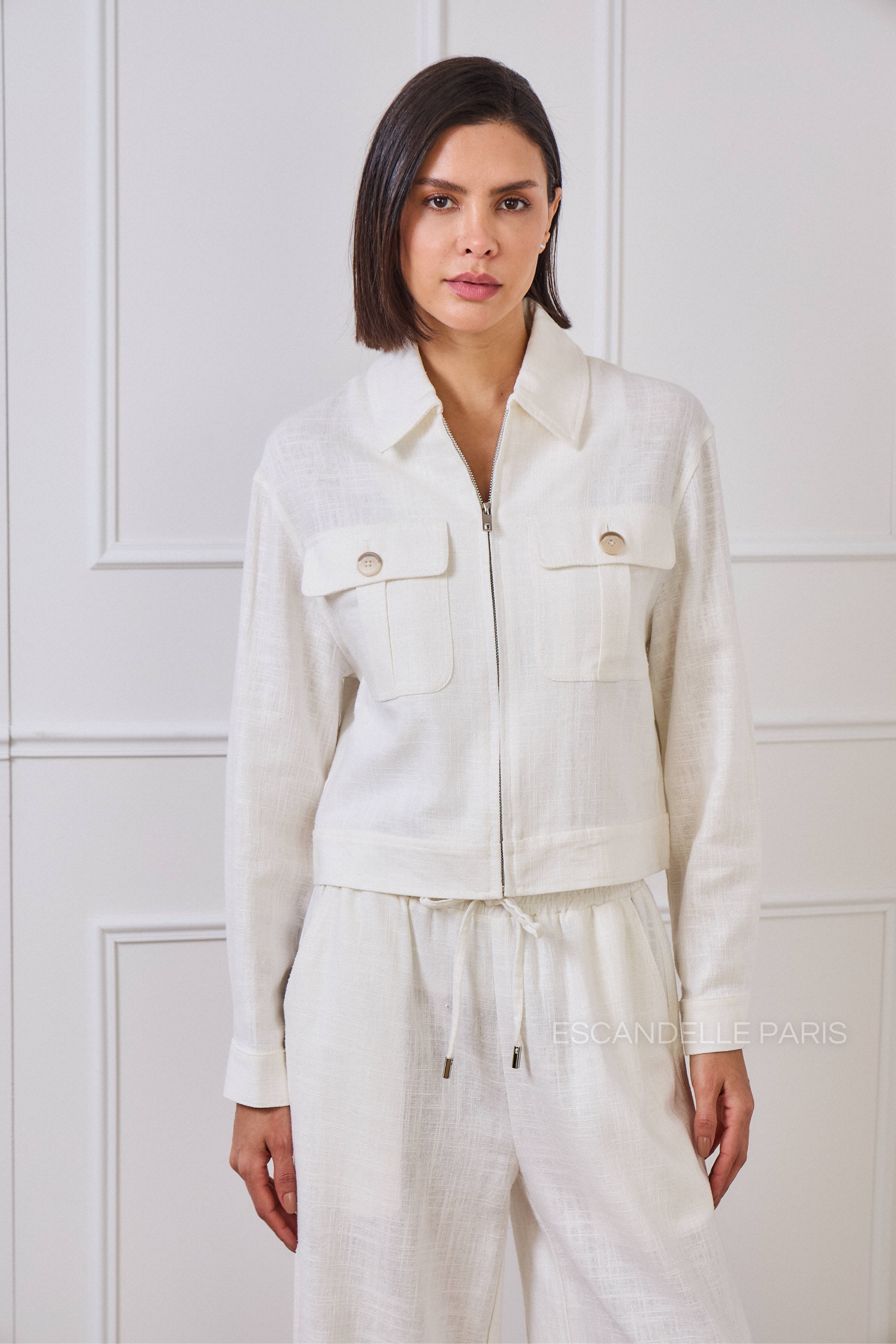 AMBER - Chaqueta corta de lino