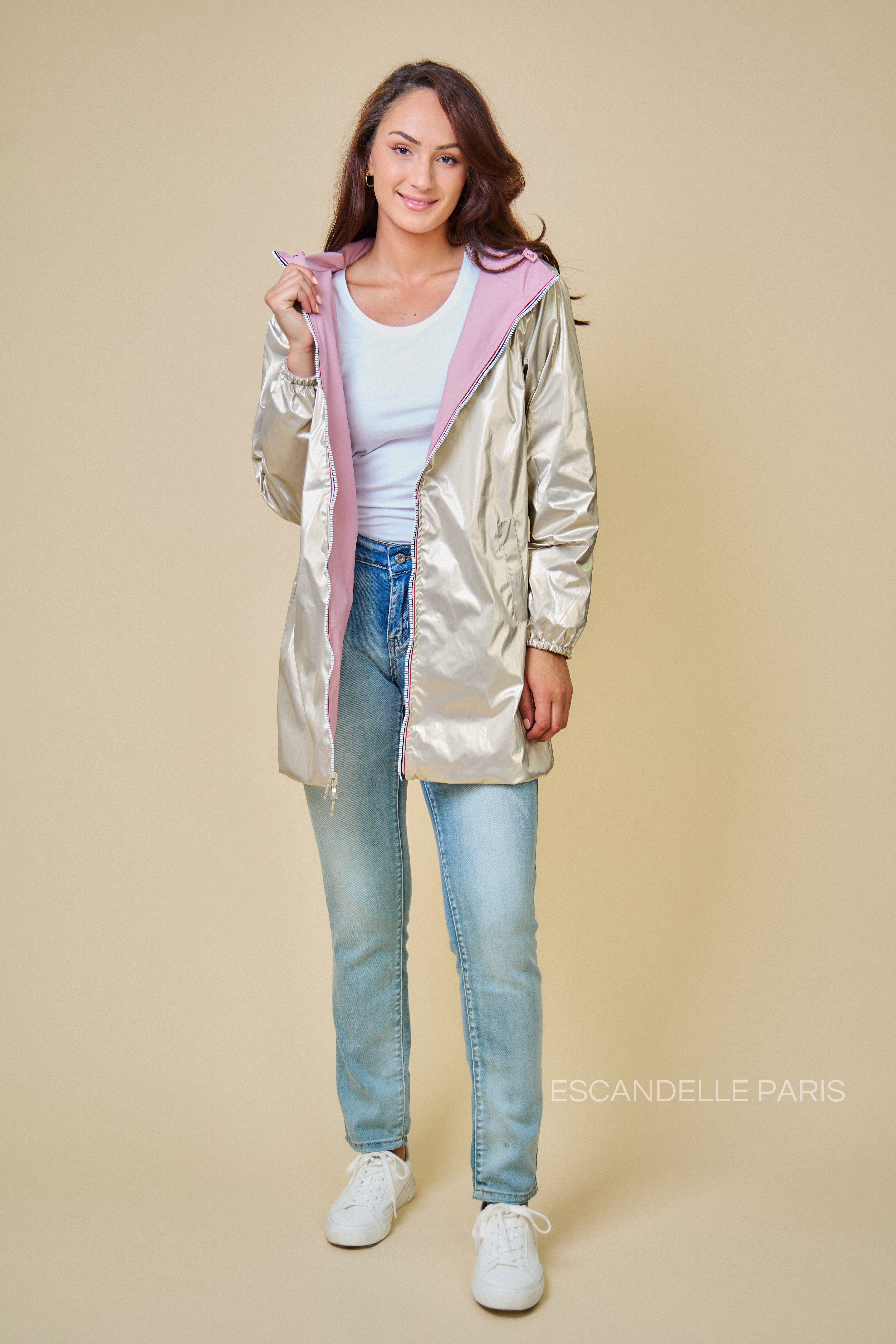 PARIS - Parka impermeable y reversible de longitud media