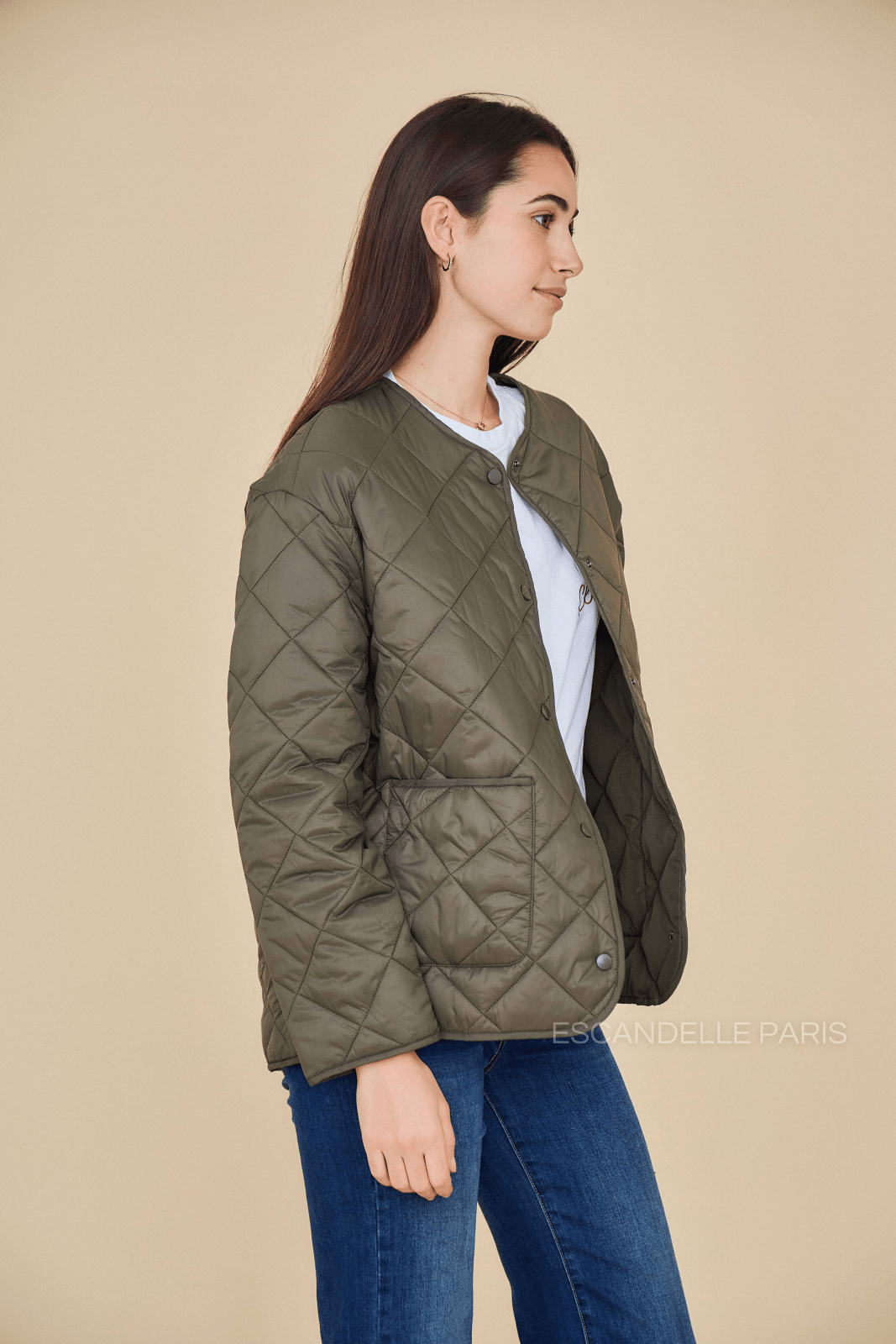 VICTOIRE - Veste Kaki - Escandelle (Vue de profil droit)
#couleur_kaki