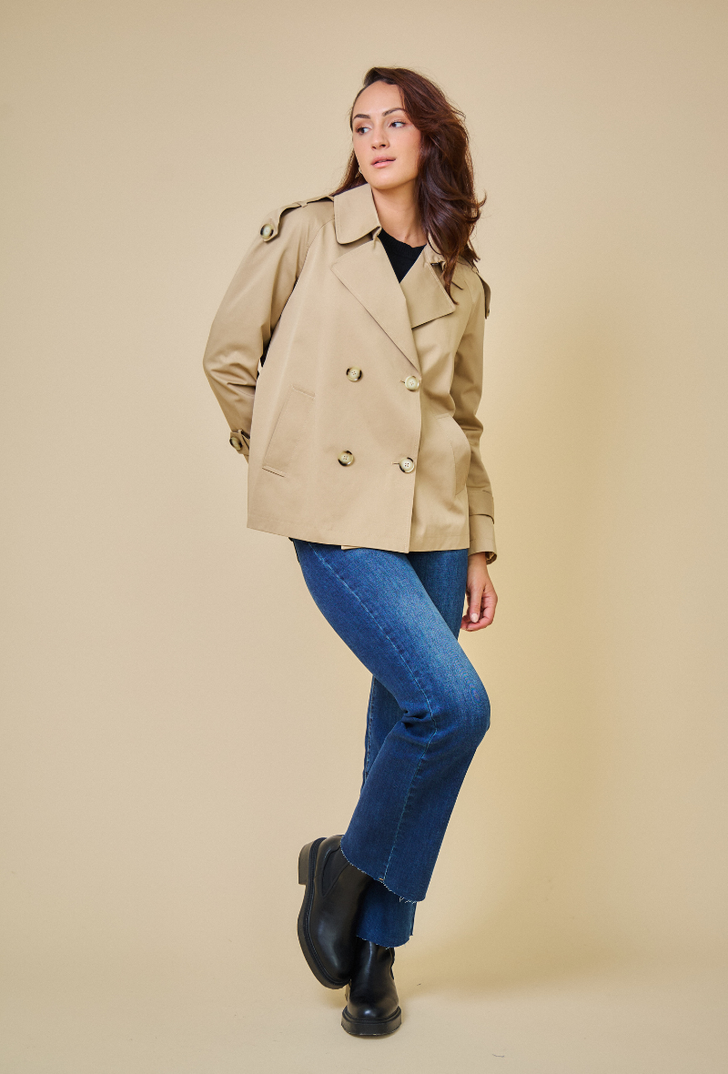 CHARLIZE - Gabardina corta impermeable