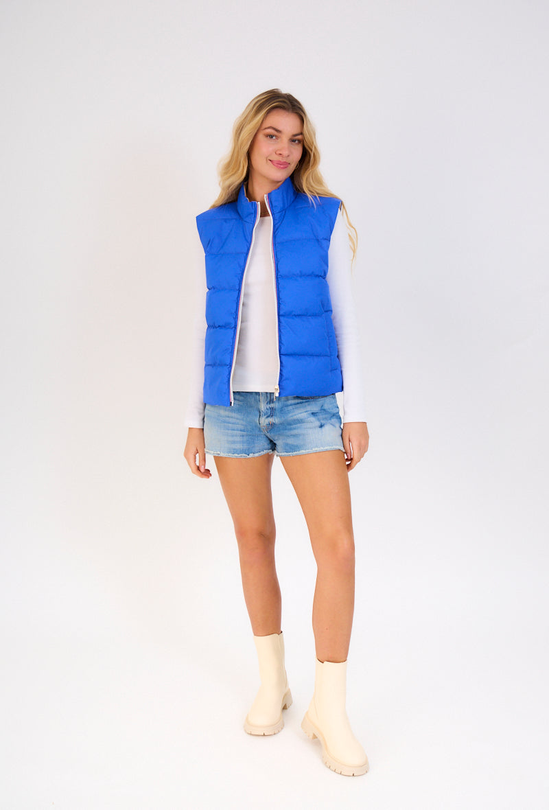 Gilet sans manches matelassé femme bleu #couleur_royal