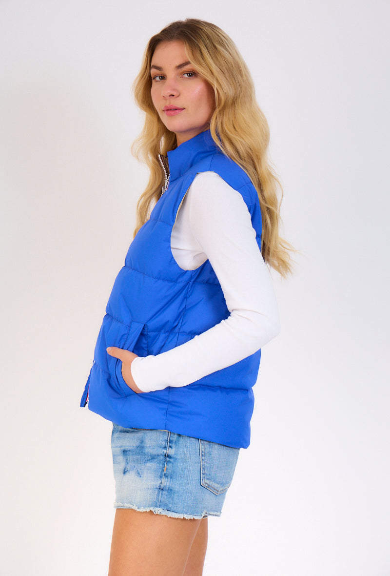 Gilet sans manches matelassé femme bleu