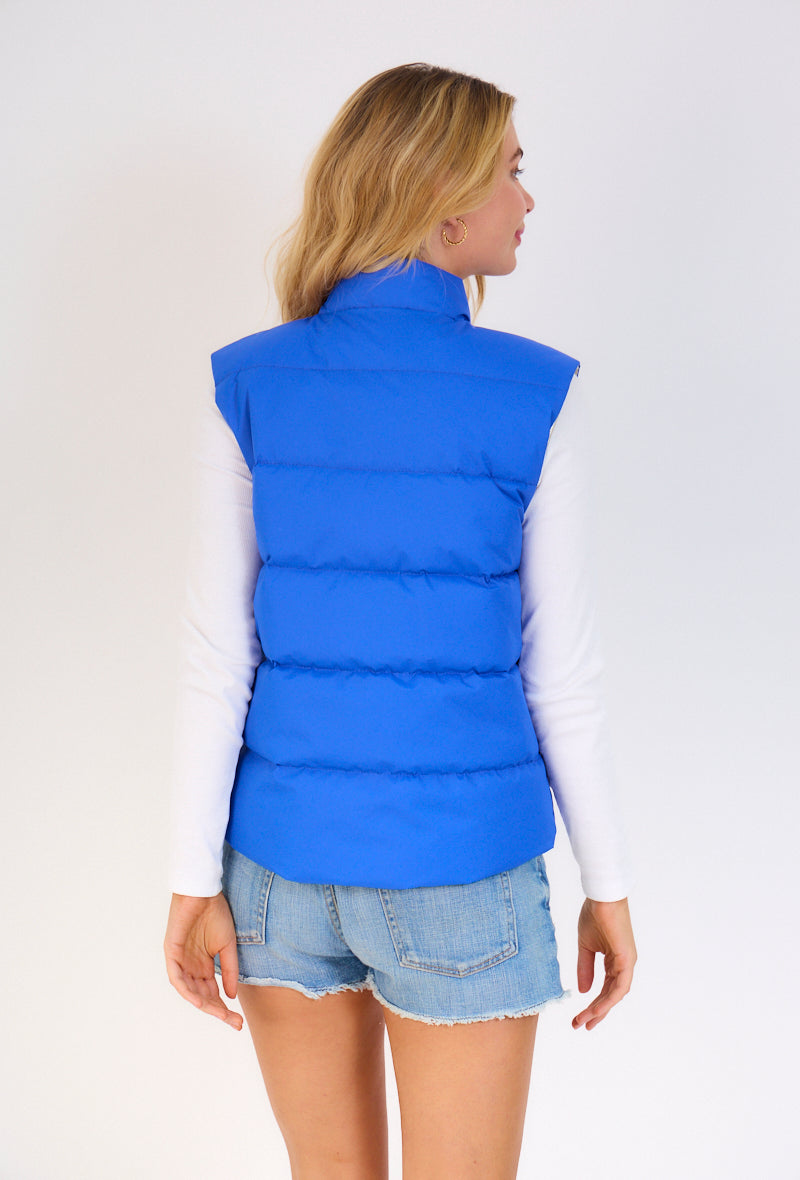 Gilet sans manches matelassé femme bleu
