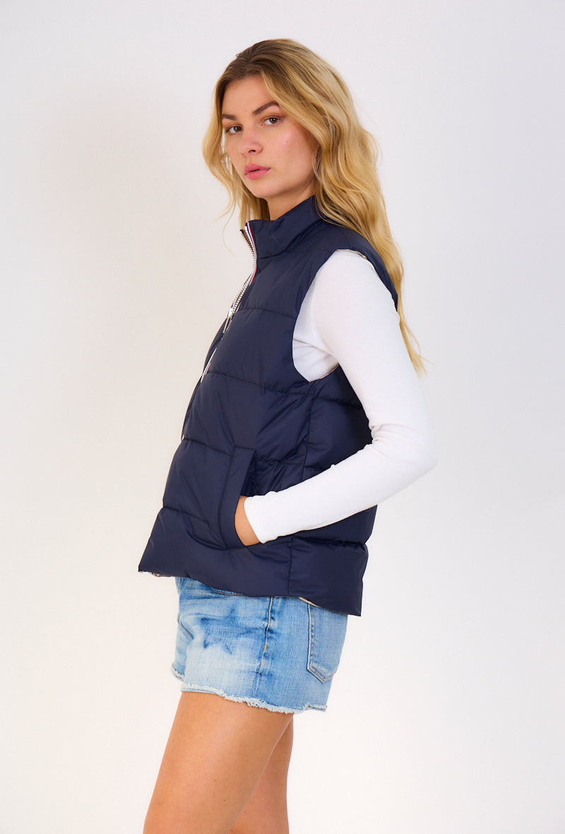 Gilet sans manches matelassé marine