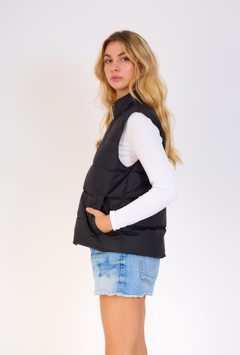 Gilet sans manches matelassé noir