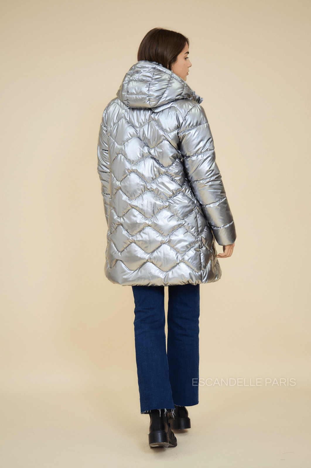BILLIE - Doudoune Argent - Escandelle (Vue de dos)
#couleur_argent