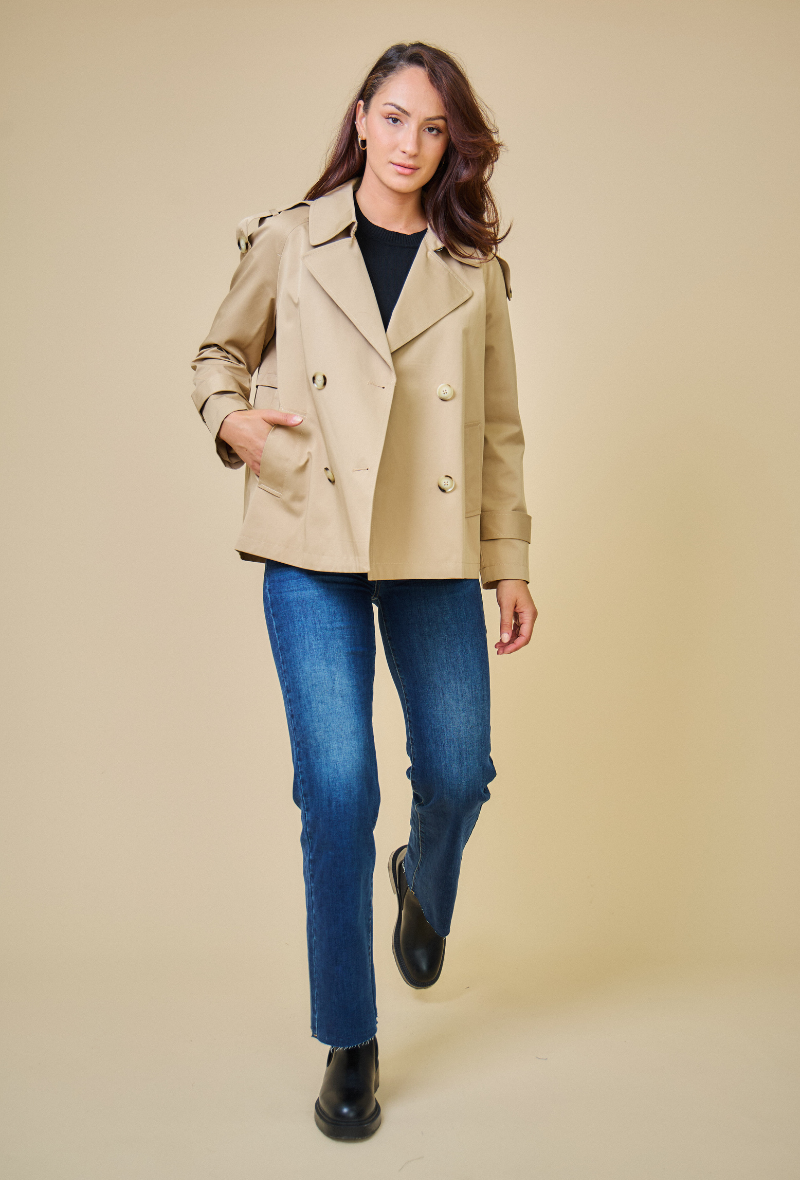 CHARLIZE - Gabardina corta impermeable