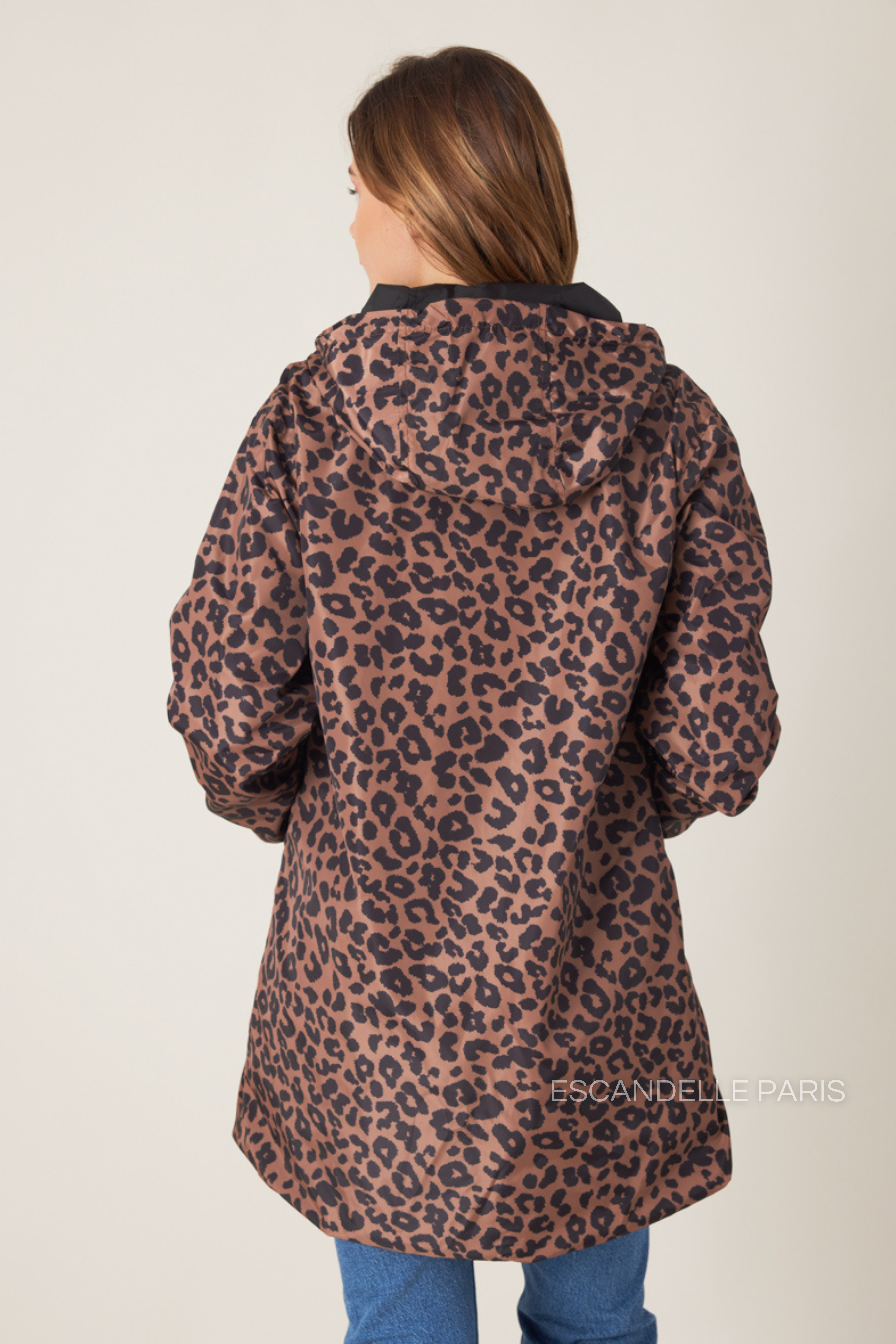 JORDIE - Parka imperméable réversible motifs léopard