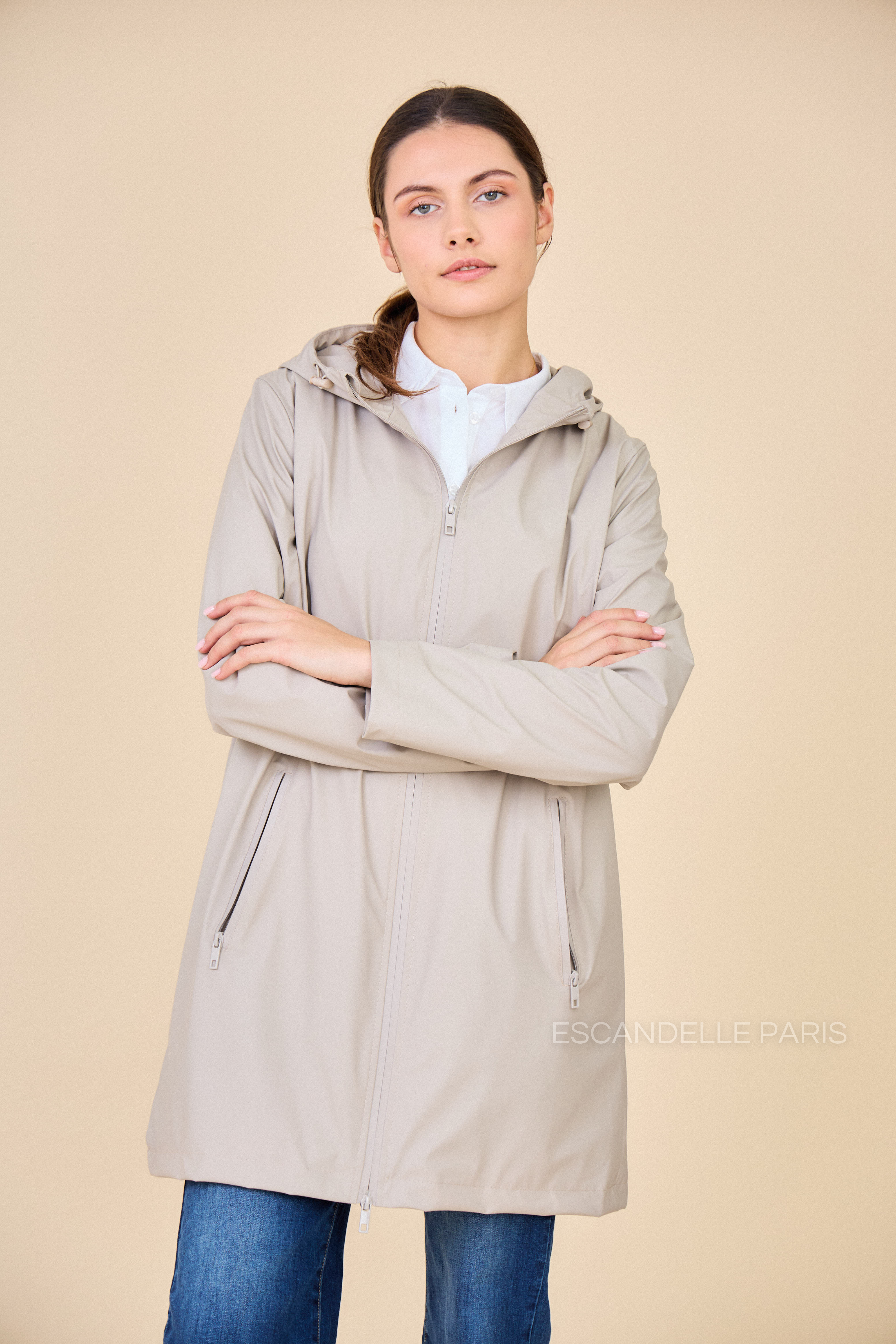 Coupe vent SILOÉ mi-long doublure polaire beige
#couleur_beige