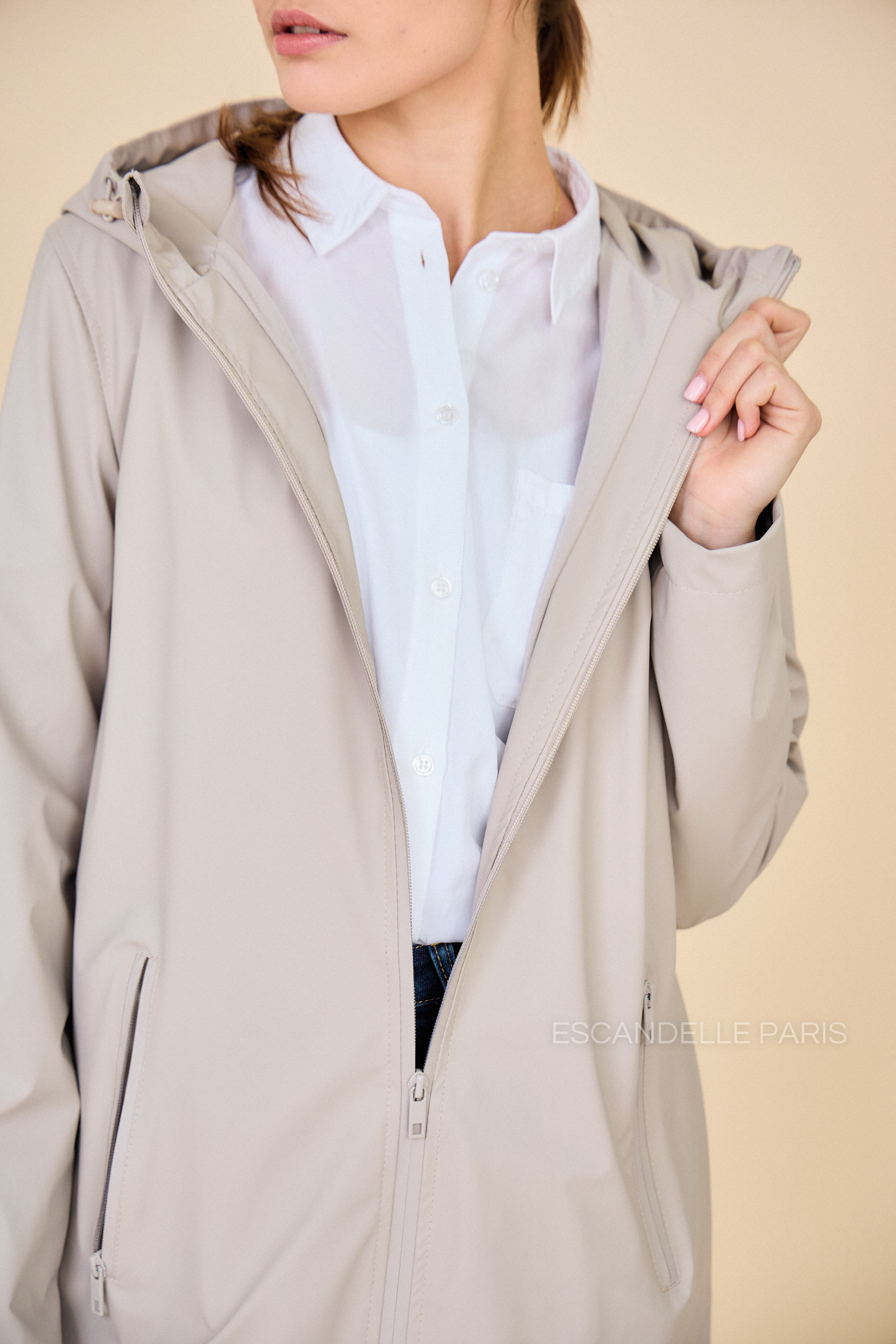 Coupe vent SILOÉ mi-long doublure polaire beige
#couleur_beige