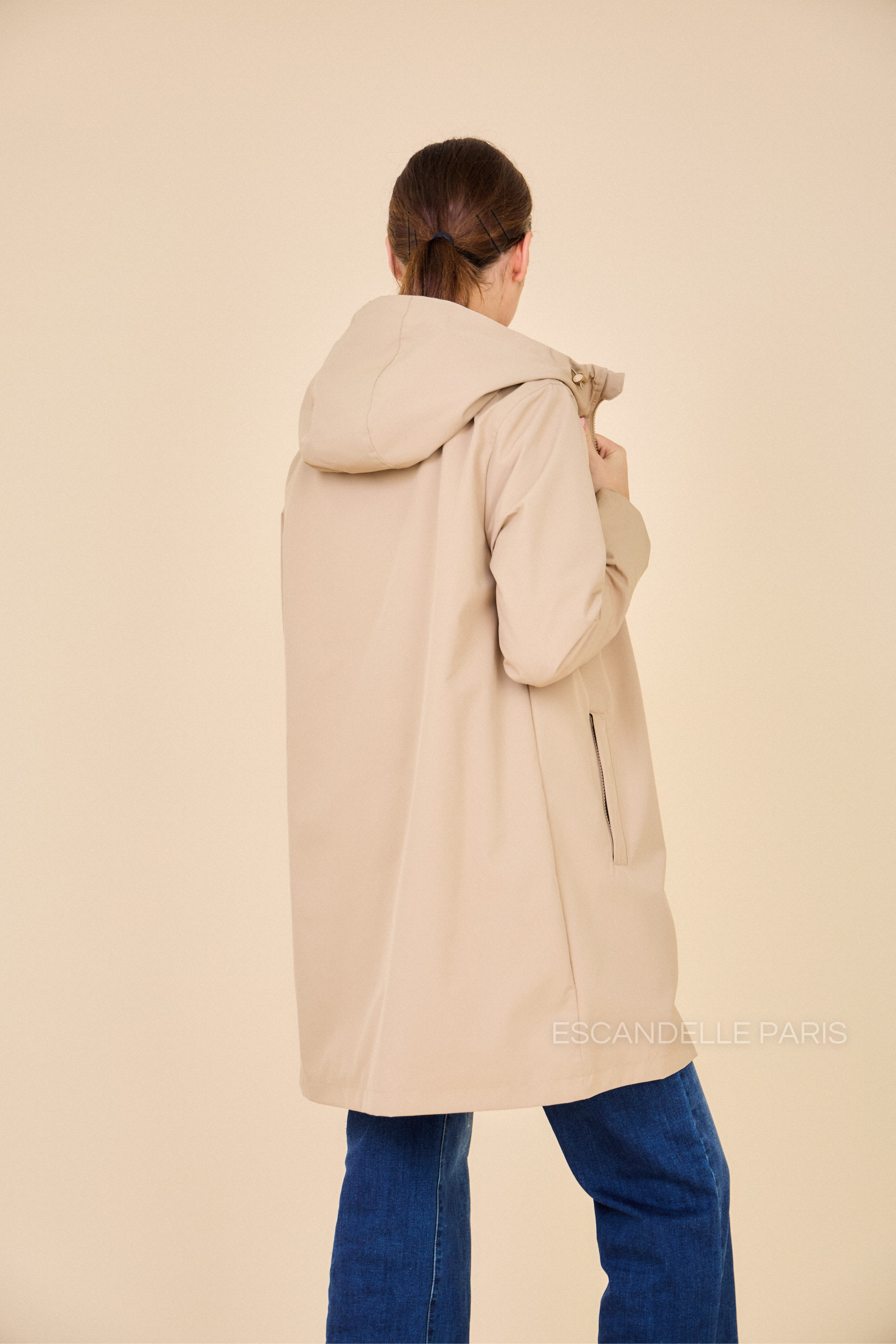 Gabardine THEA polaire mi-longue imperméable beige
#couleur_beige