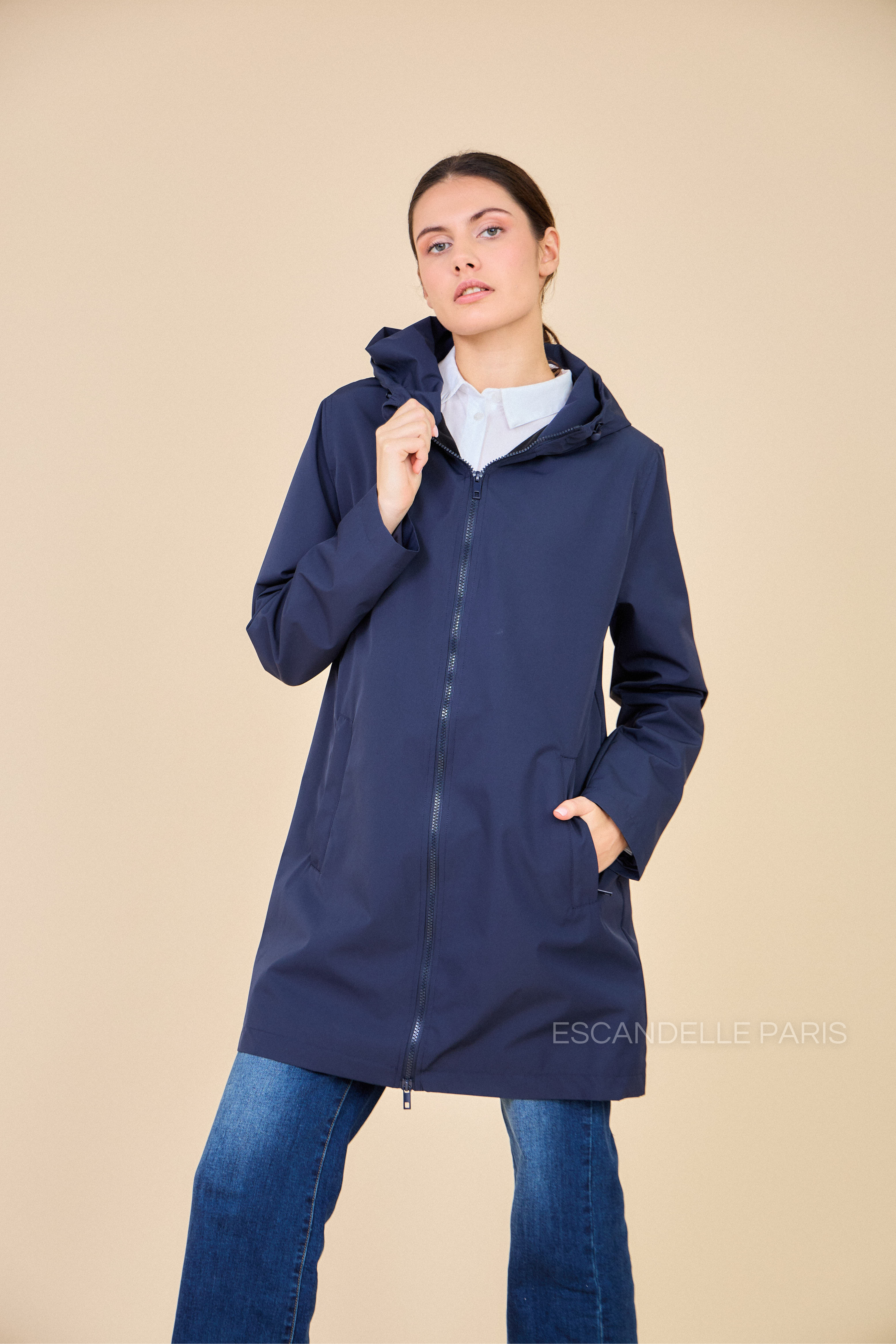 Gabardine THEA polaire mi-longue imperméable marine
#couleur_marine