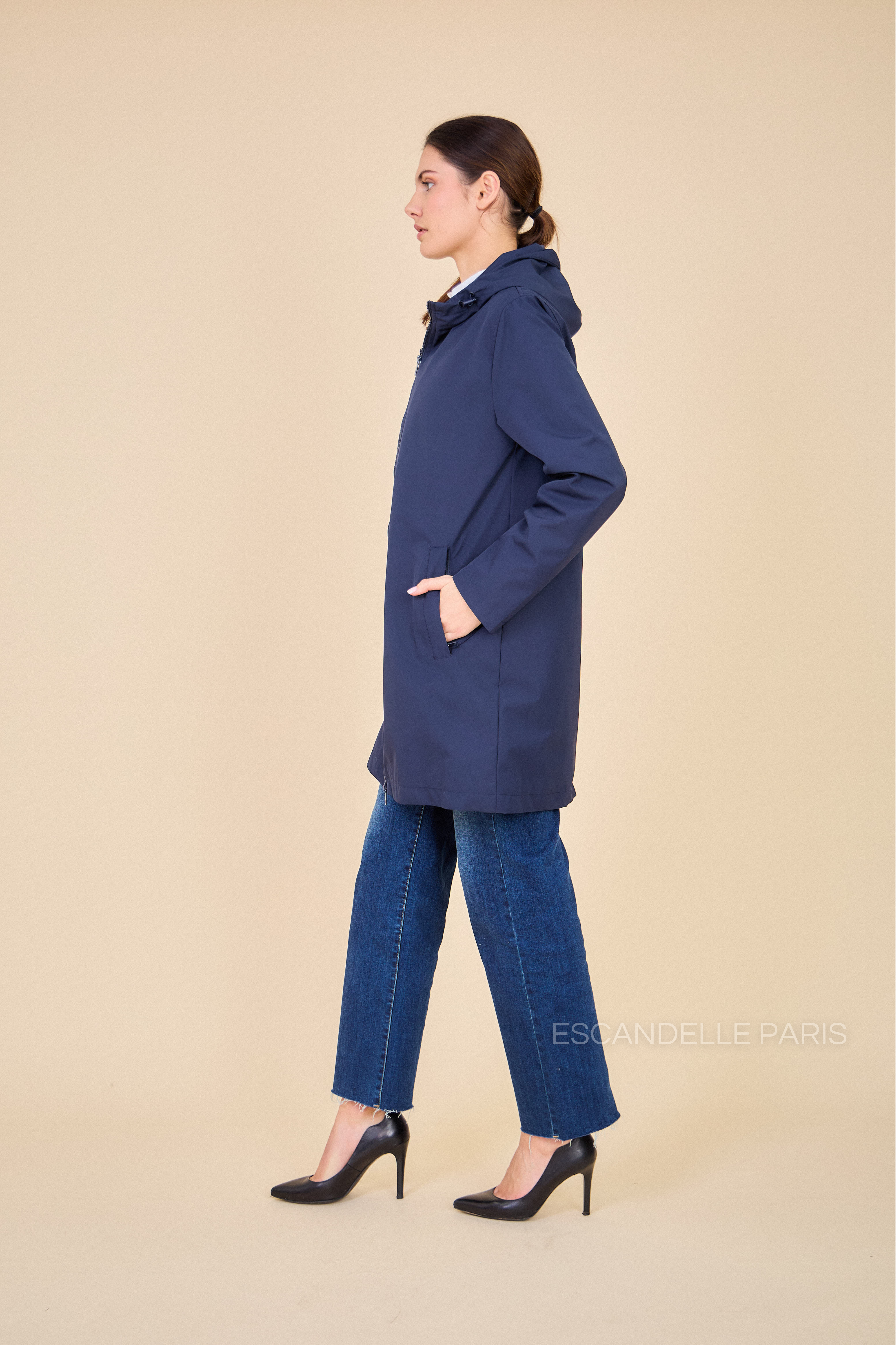 Gabardine THEA polaire mi-longue imperméable marine
#couleur_marine