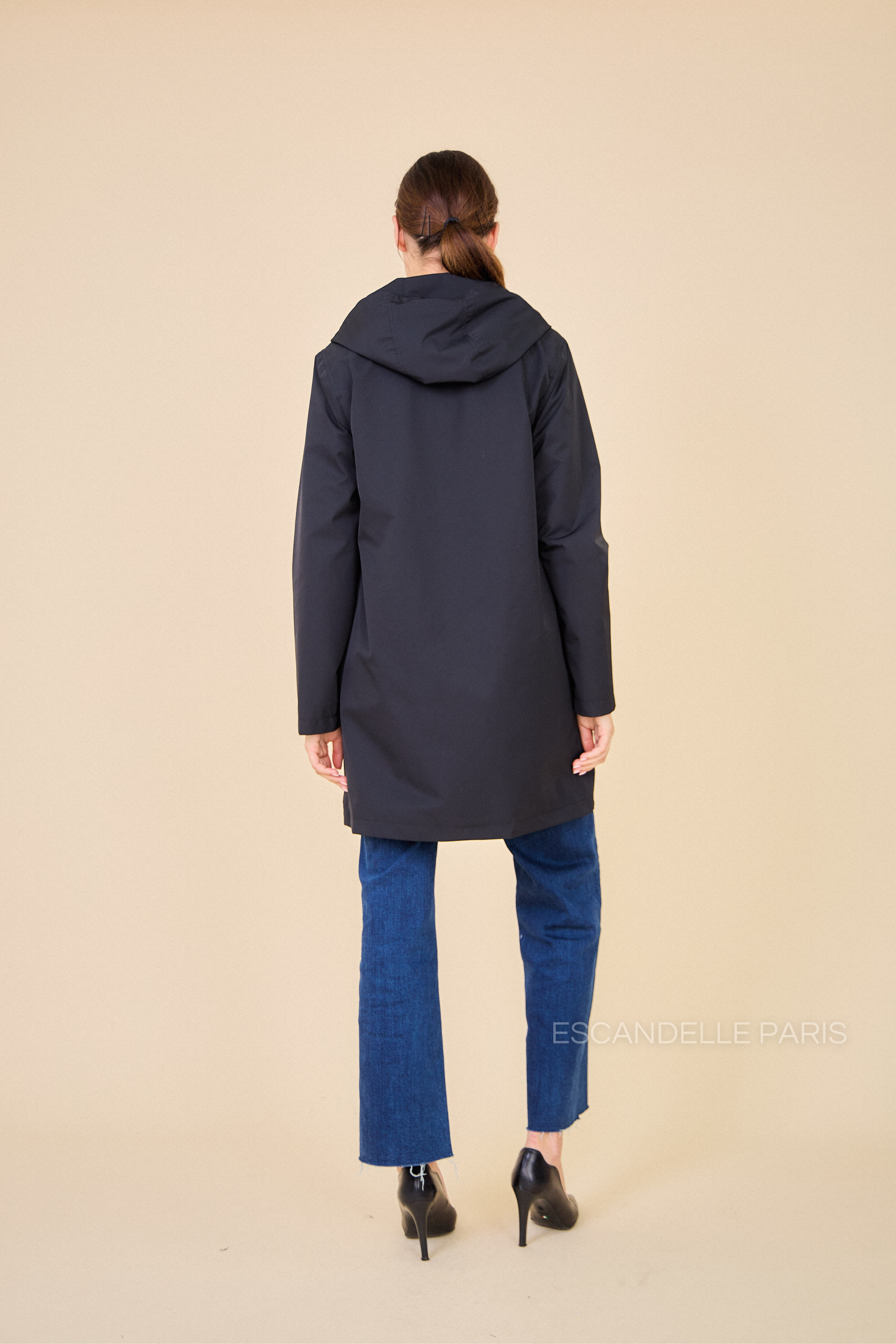 Gabardine THEA polaire mi-longue imperméable noir
#couleur_noir
