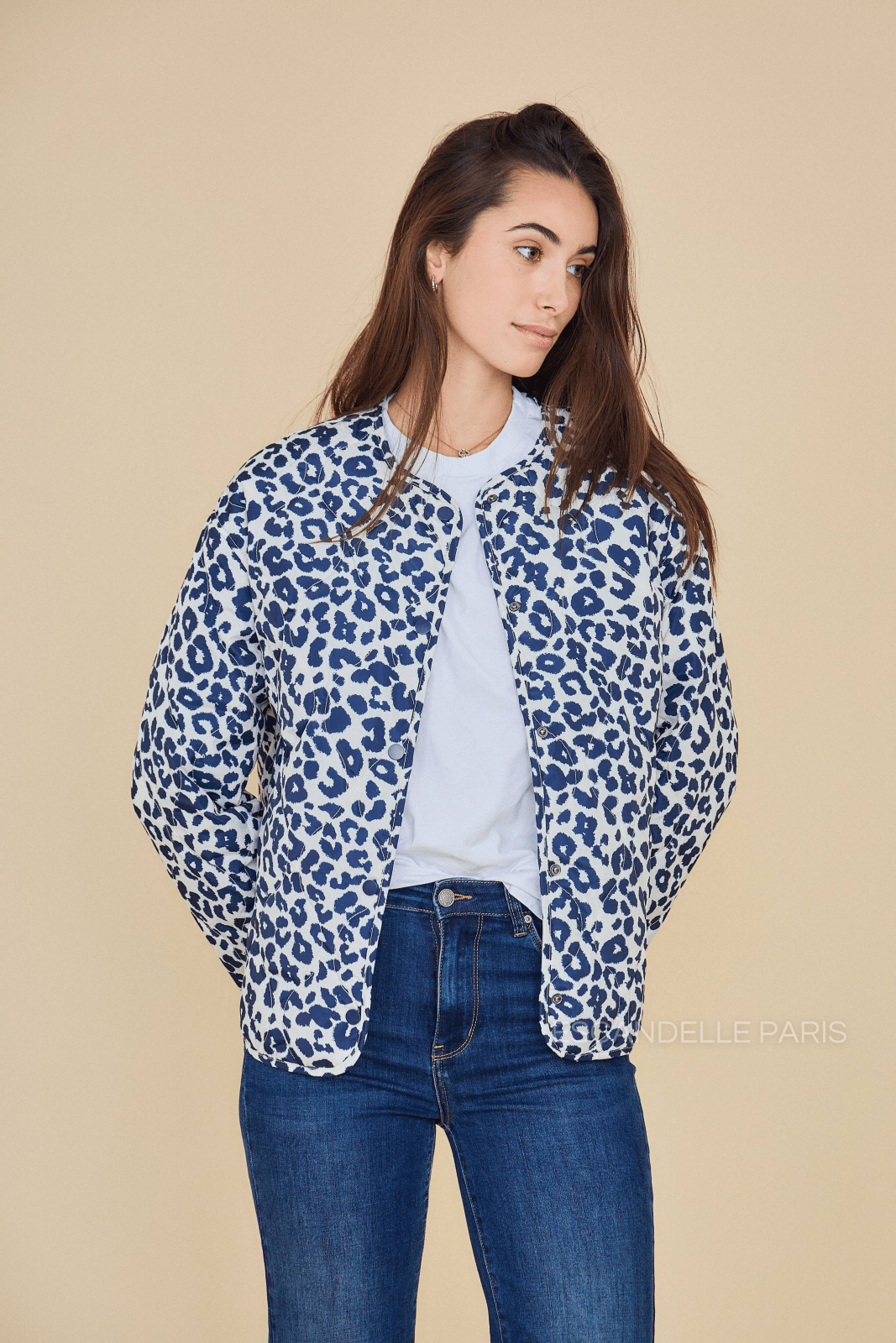 GISÈLE - Veste Marine - Escandelle (Vue de face - portrait)
#couleur_navy