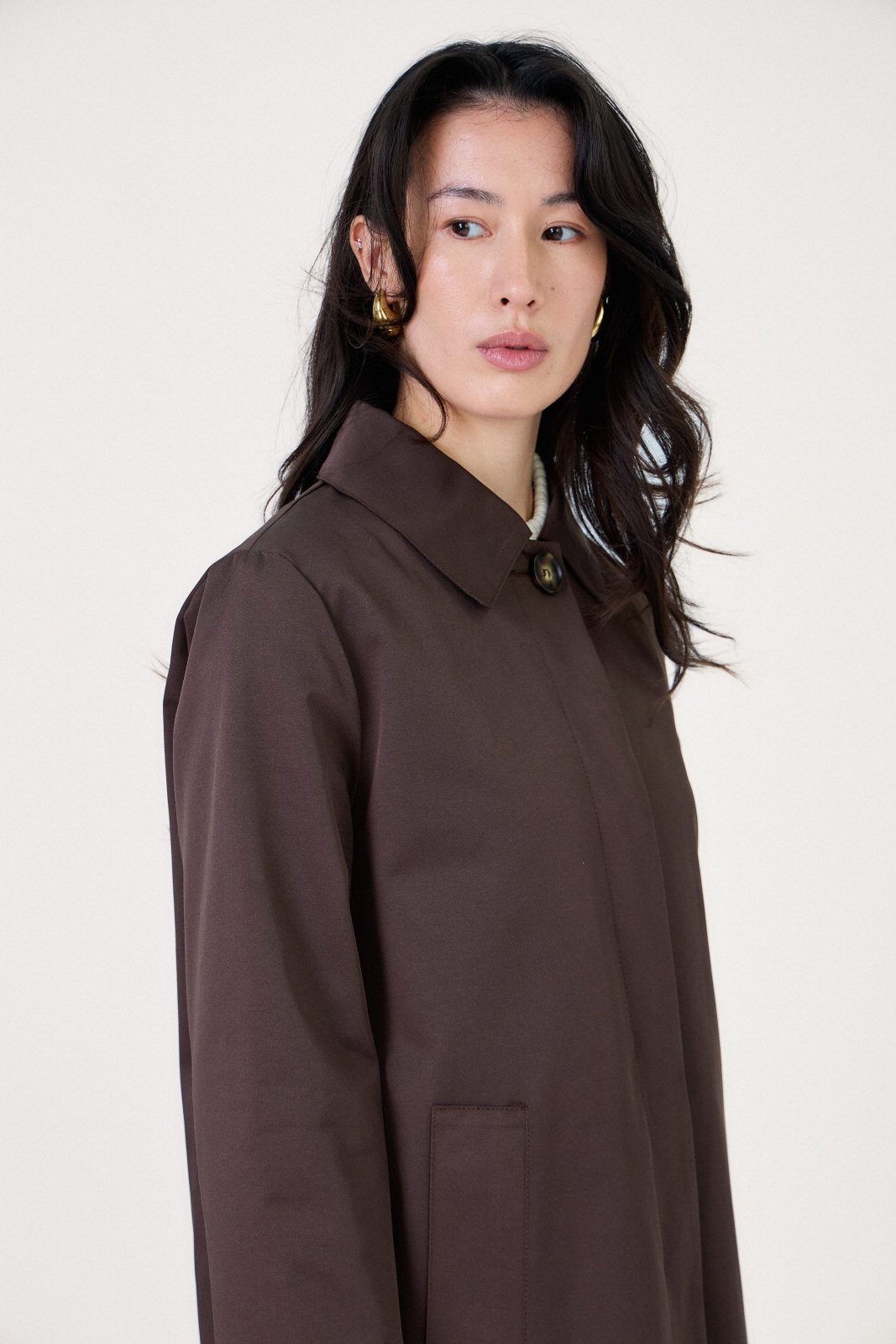 LESLY - Trench Choco - Escandelle (Vue de profil droit haut)
#couleur_choco