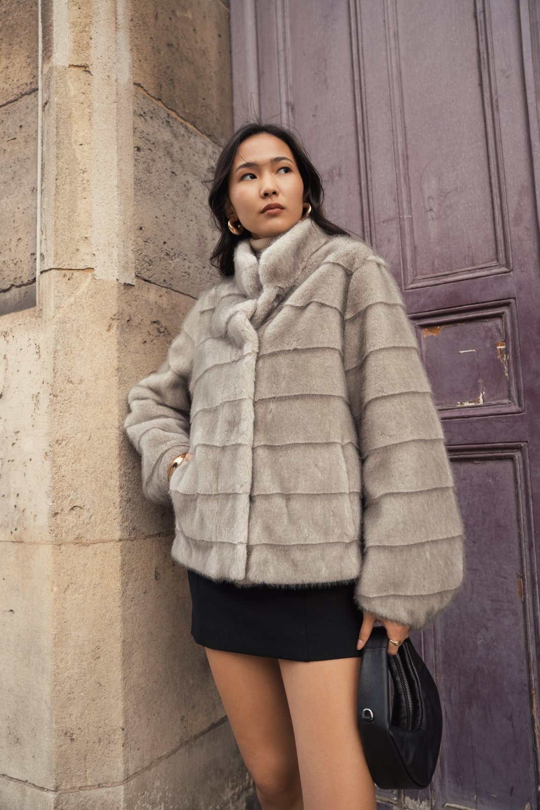 MARIGOLD - Manteau Gris - Escandelle (Vue de face - portrait)
#couleur_gris