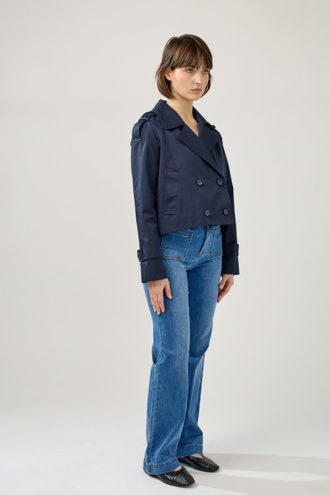 ISABEAU - Trench Navy - Escandelle (Vue de profil droit)
#couleur_navy