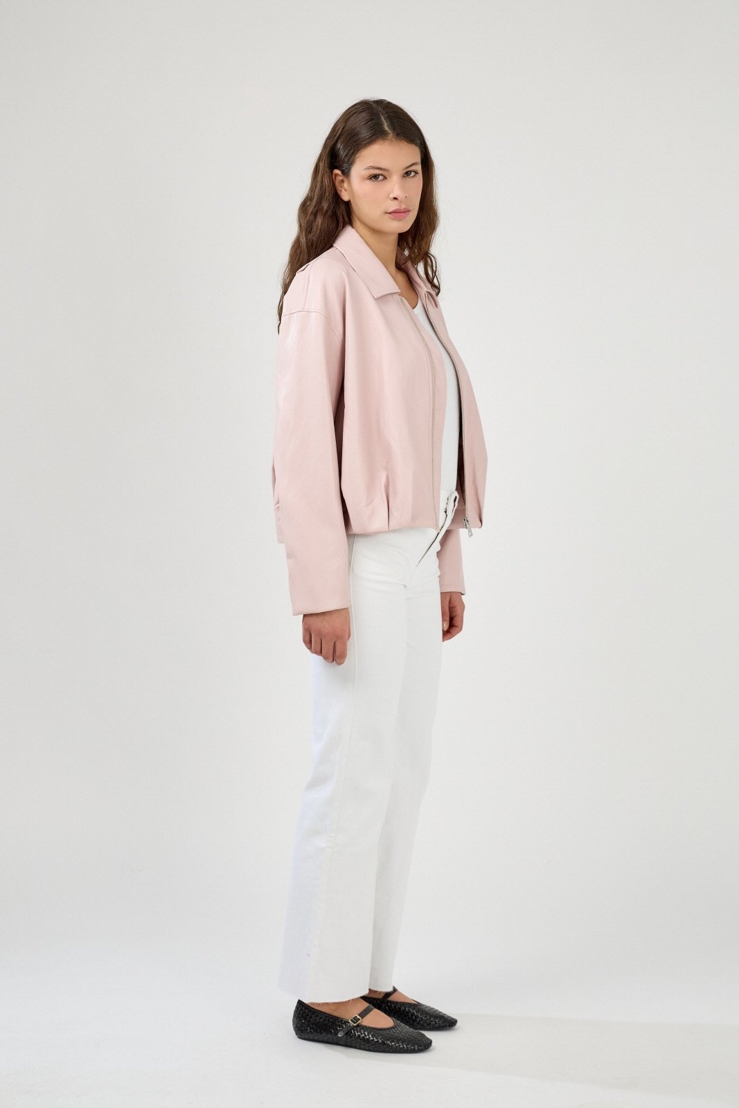 SERINA - Veste Rose - Escandelle (Vue de profil droit)
#couleur_rose