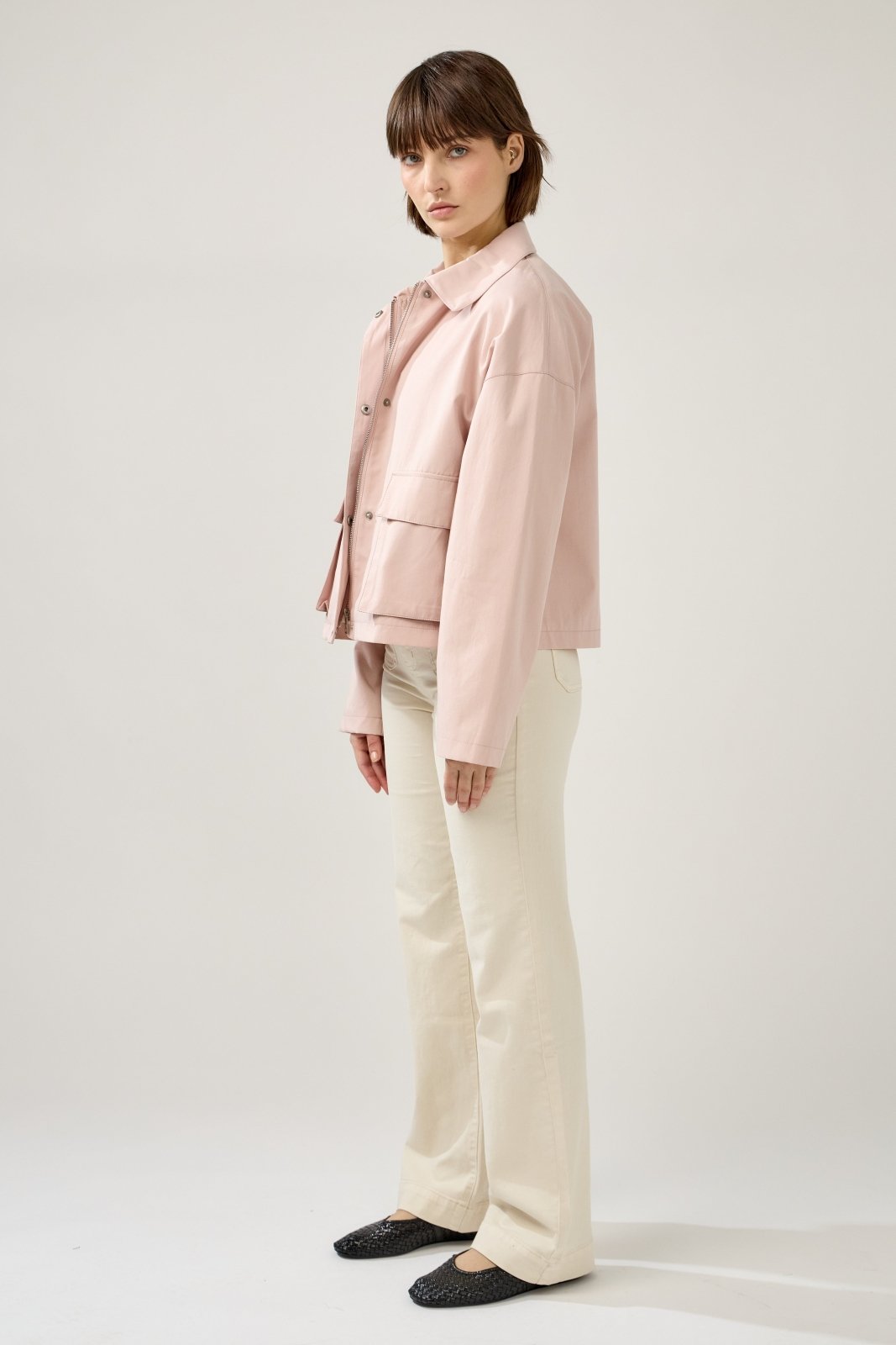 NERISSA - Veste Rose - Escandelle (Vue de profil gauche)
#couleur_rose