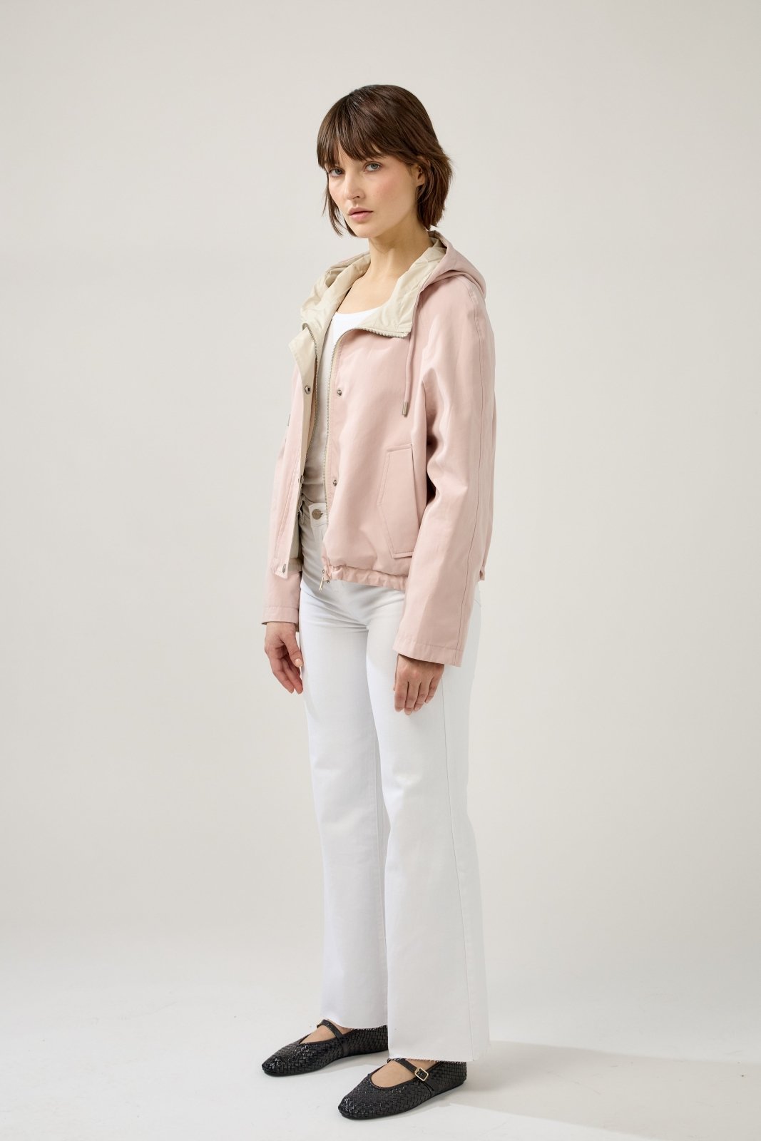 ELUNIA - Parka Rose - Escandelle (Vue de profil gauche)
#couleur_rose