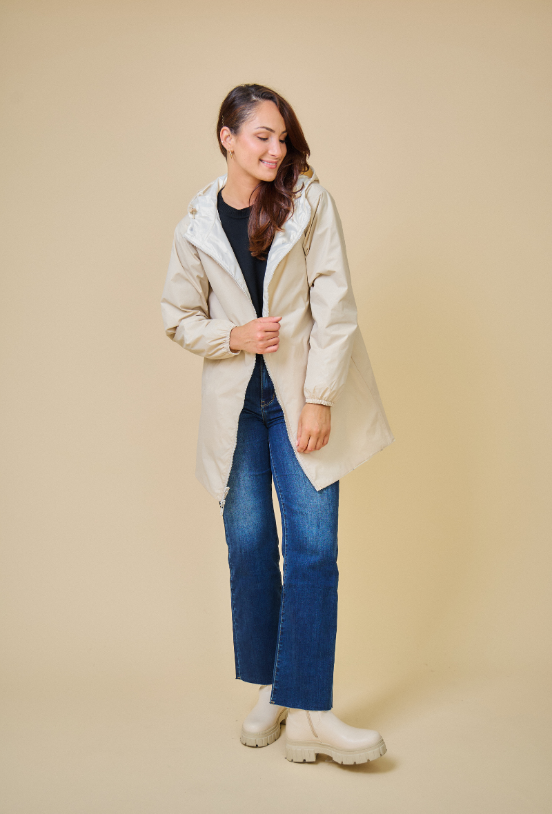 IRIS - Parka Mi-longue Imperméable Réversible Irisée