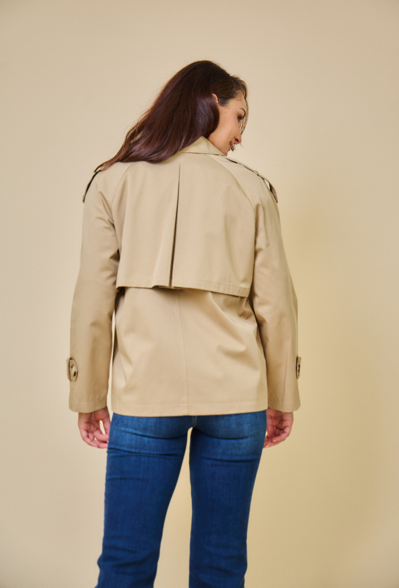 CHARLIZE - Gabardina corta impermeable