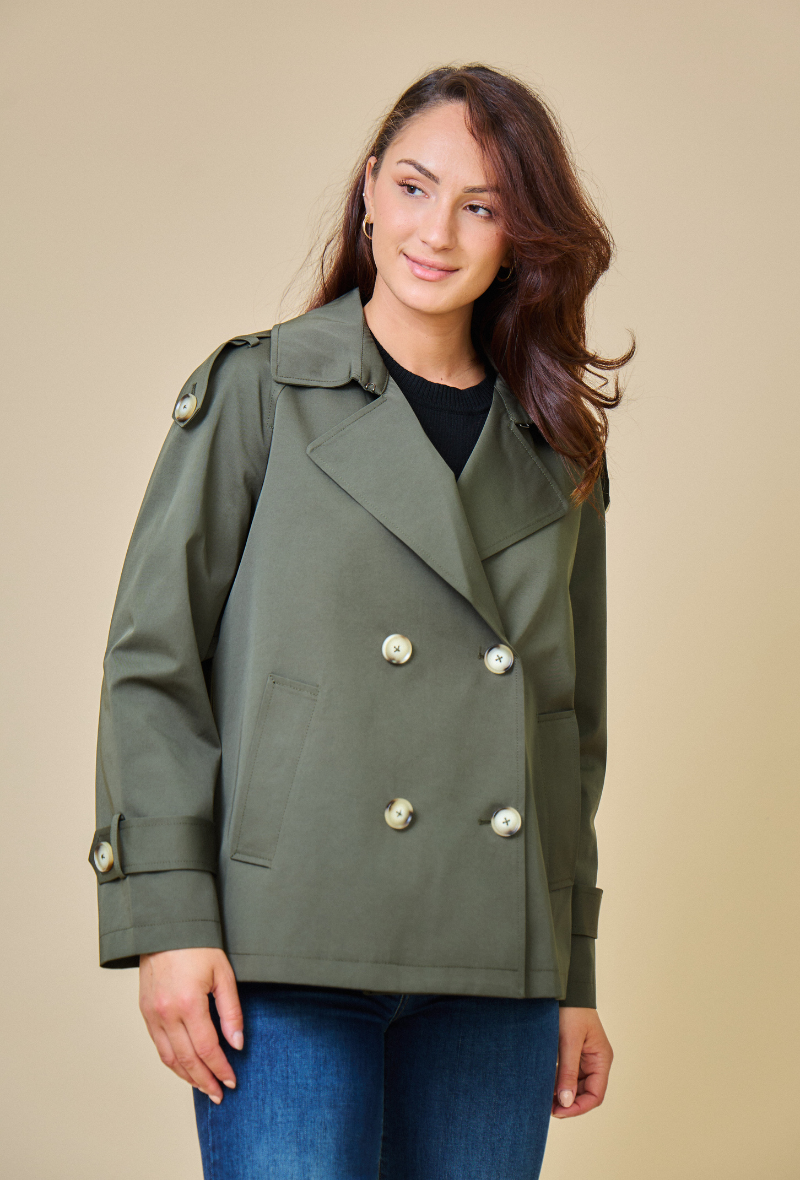 CHARLIZE - Gabardina corta impermeable