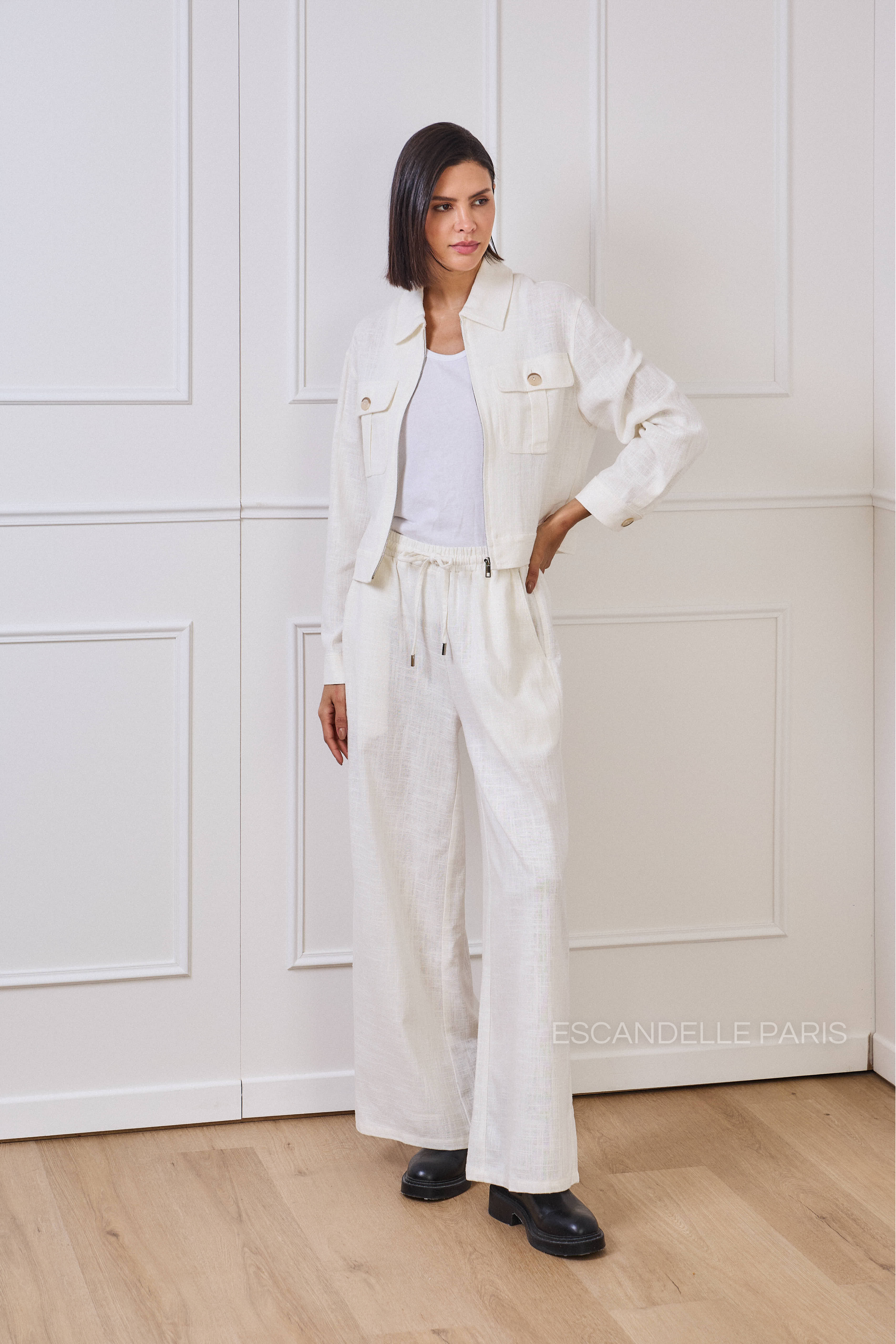 AMBER - Chaqueta corta de lino