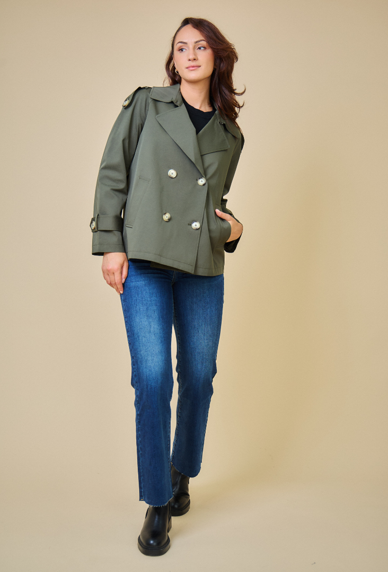CHARLIZE - Gabardina corta impermeable