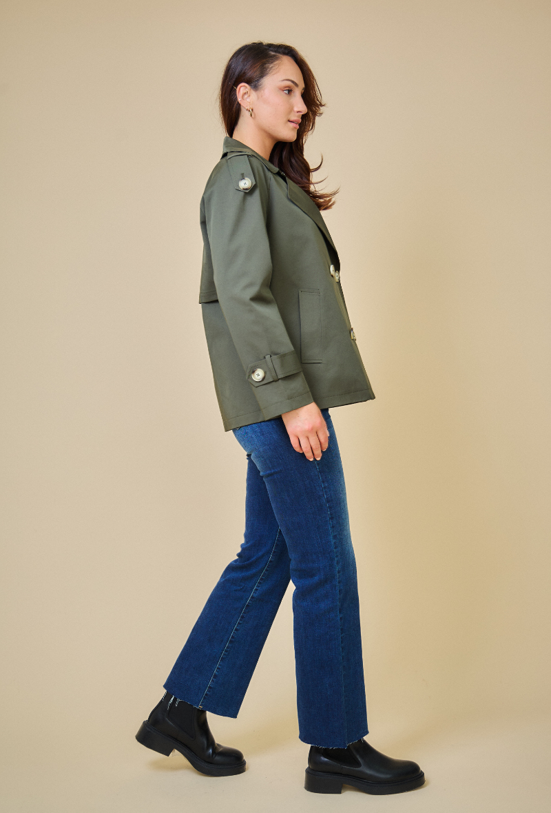 CHARLIZE - Gabardina corta impermeable
