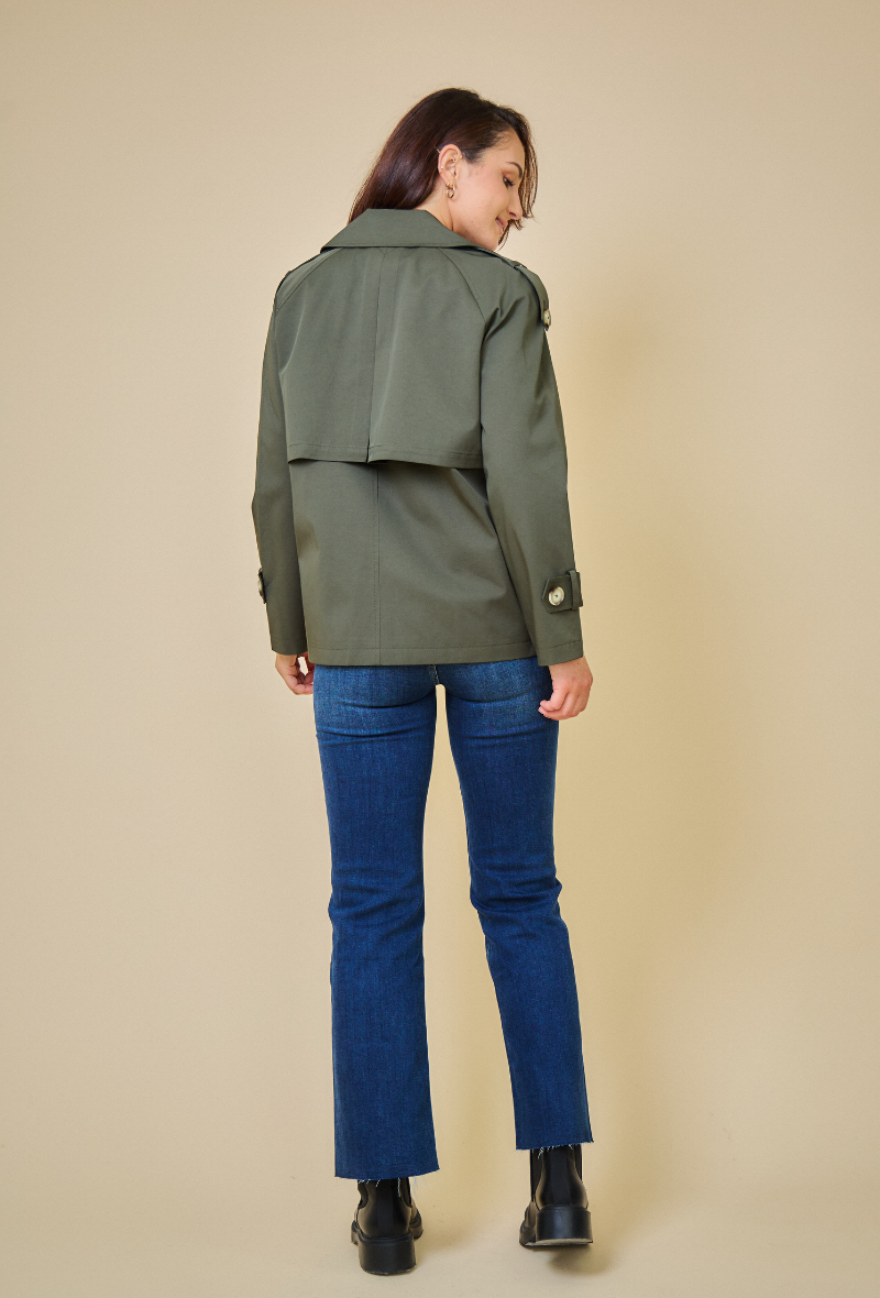 CHARLIZE - Gabardina corta impermeable