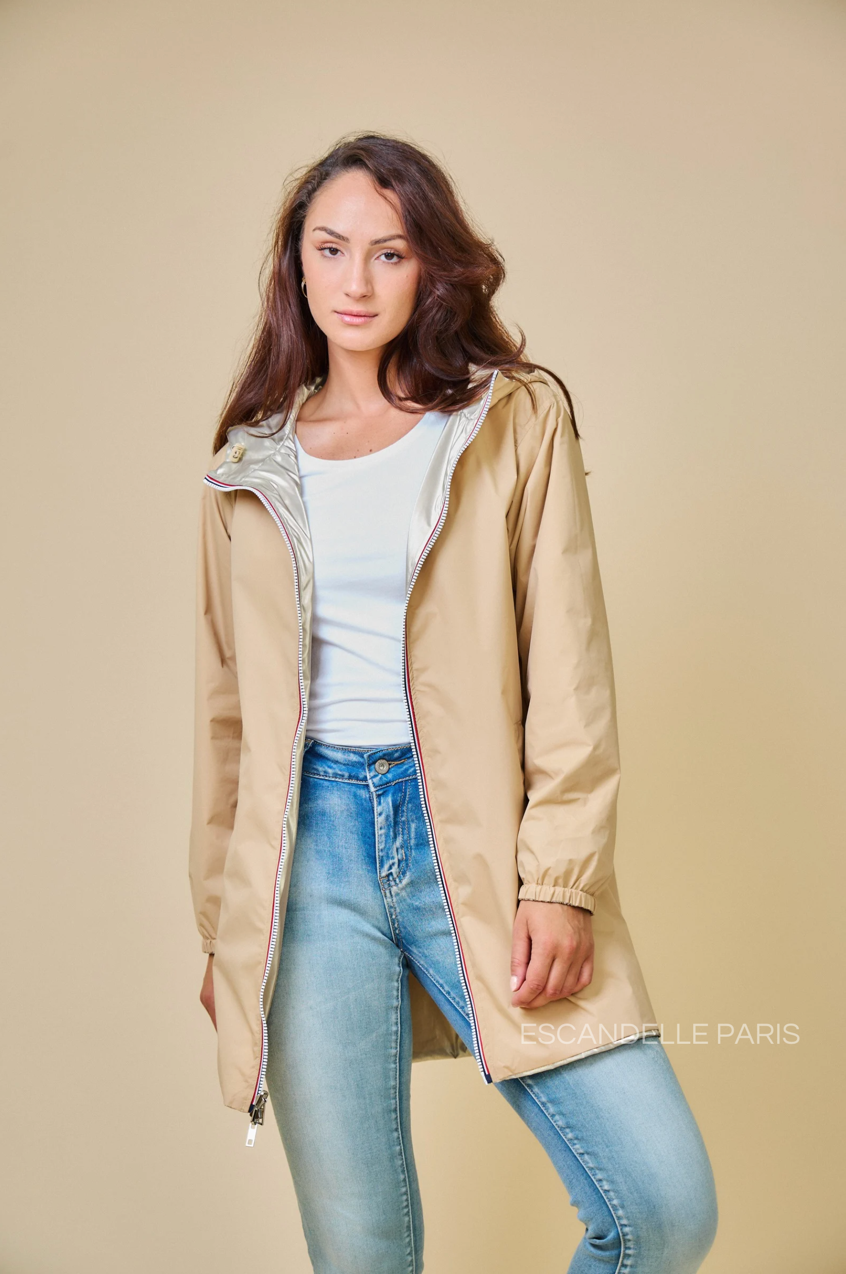 PARIS - Parka impermeable y reversible de longitud media