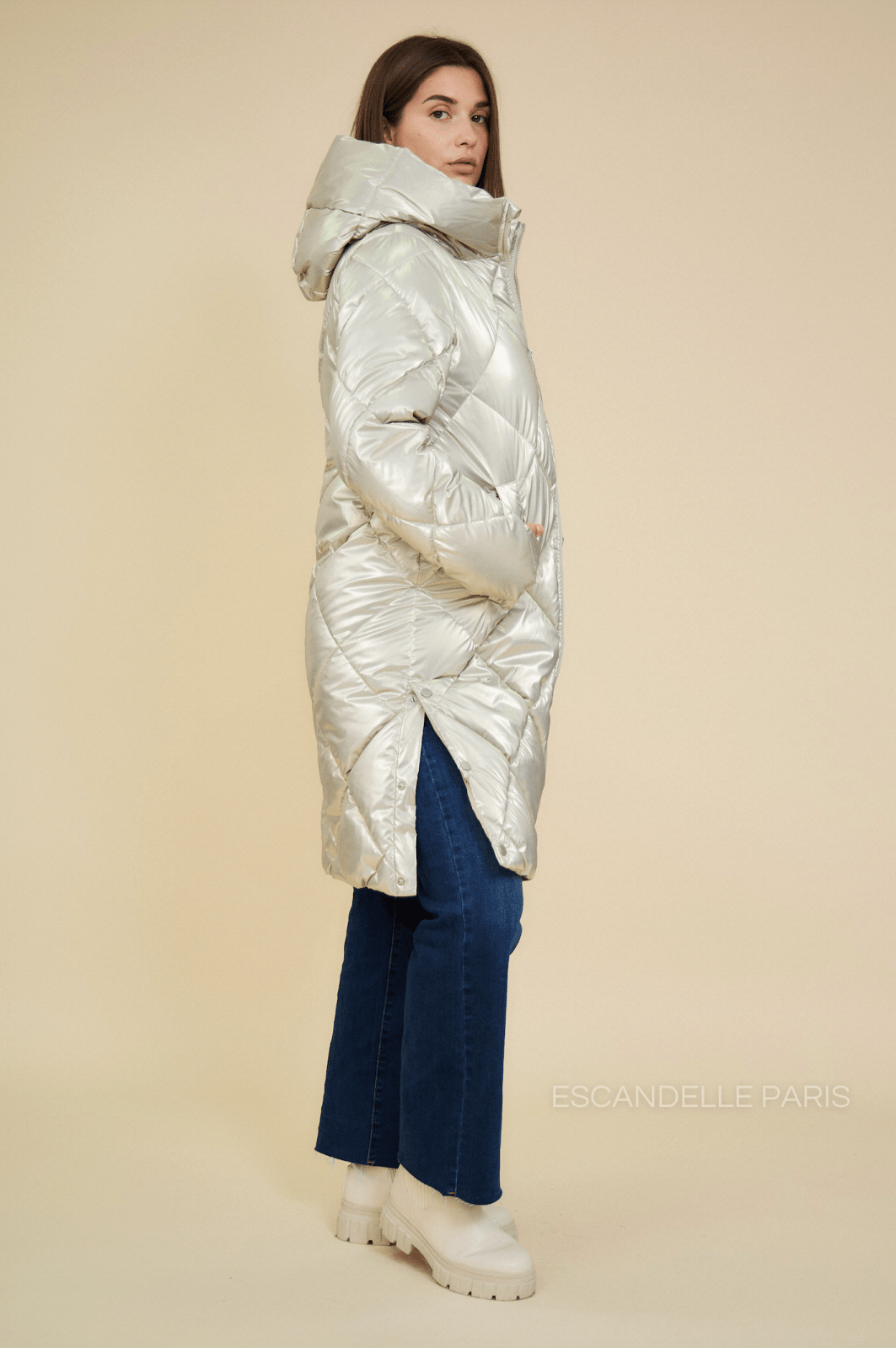 CAMERON - Doudoune Or - Escandelle (Vue de profil droit)
#couleur_or